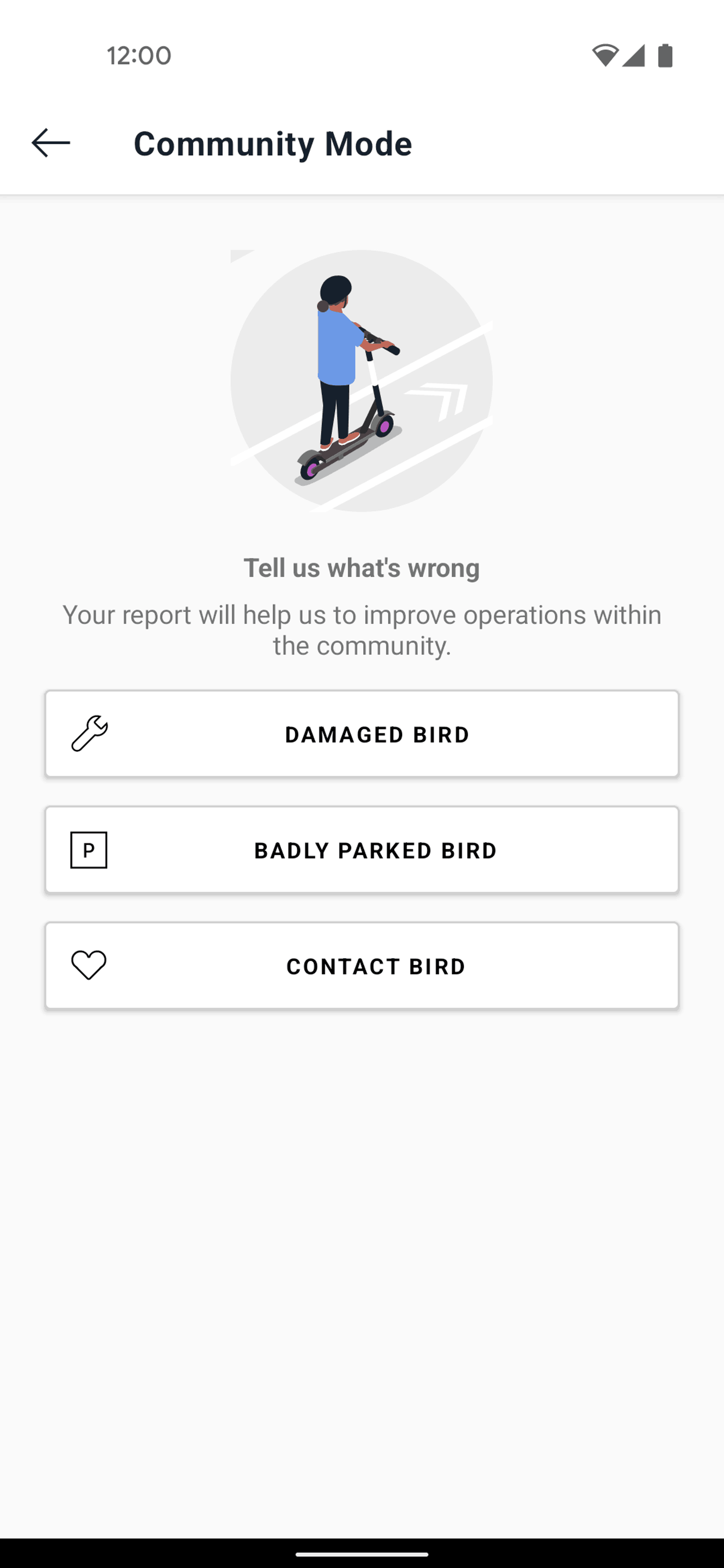Bird Android Travel & Transportation interface screenshot 8