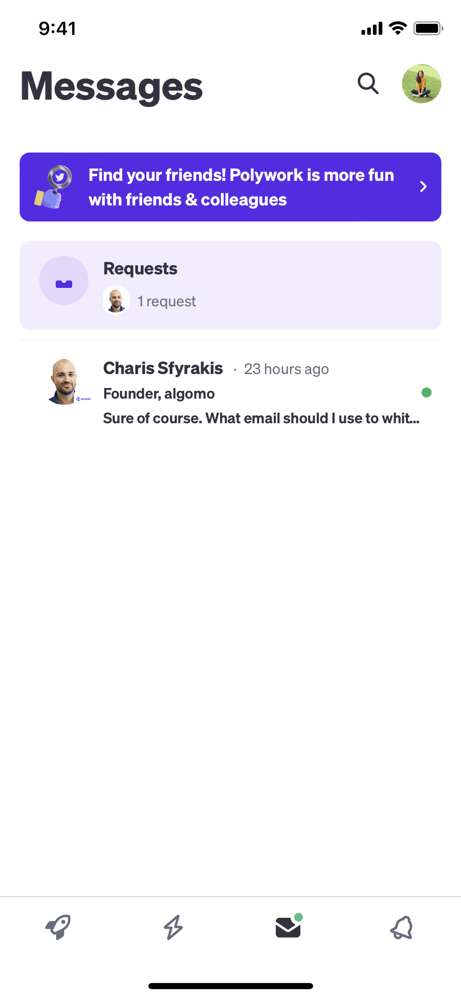 Polywork iOS Social Networking interface screenshot 2