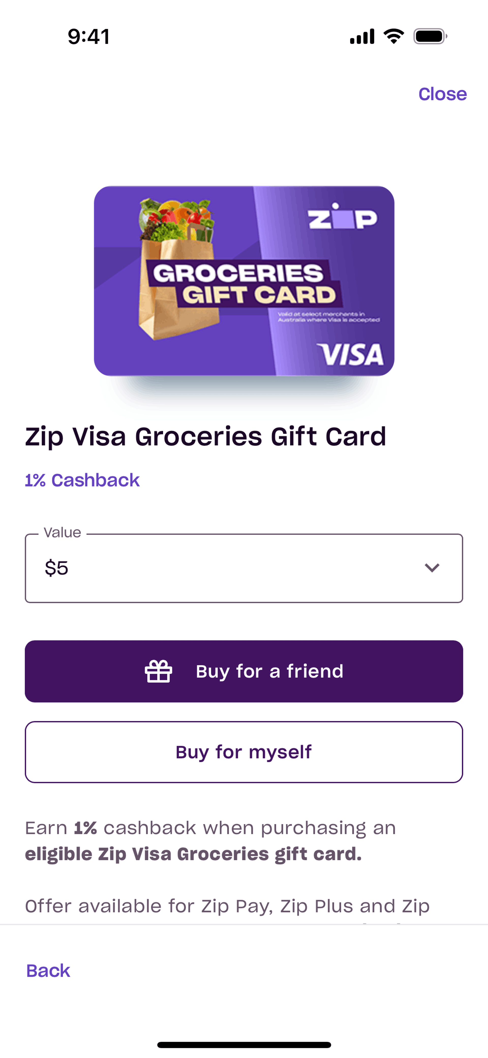 Zip iOS Finance interface screenshot 11