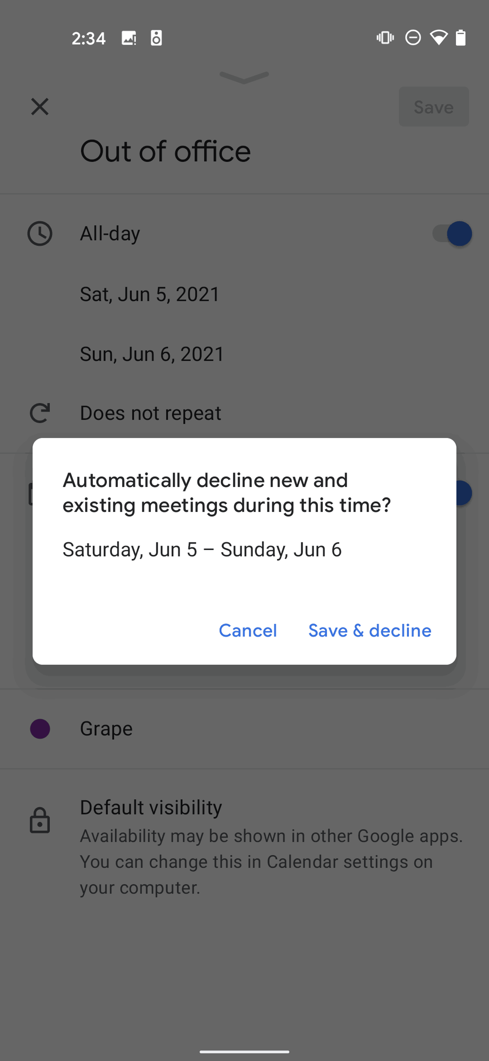Google Calendar Android Productivity interface screenshot 16