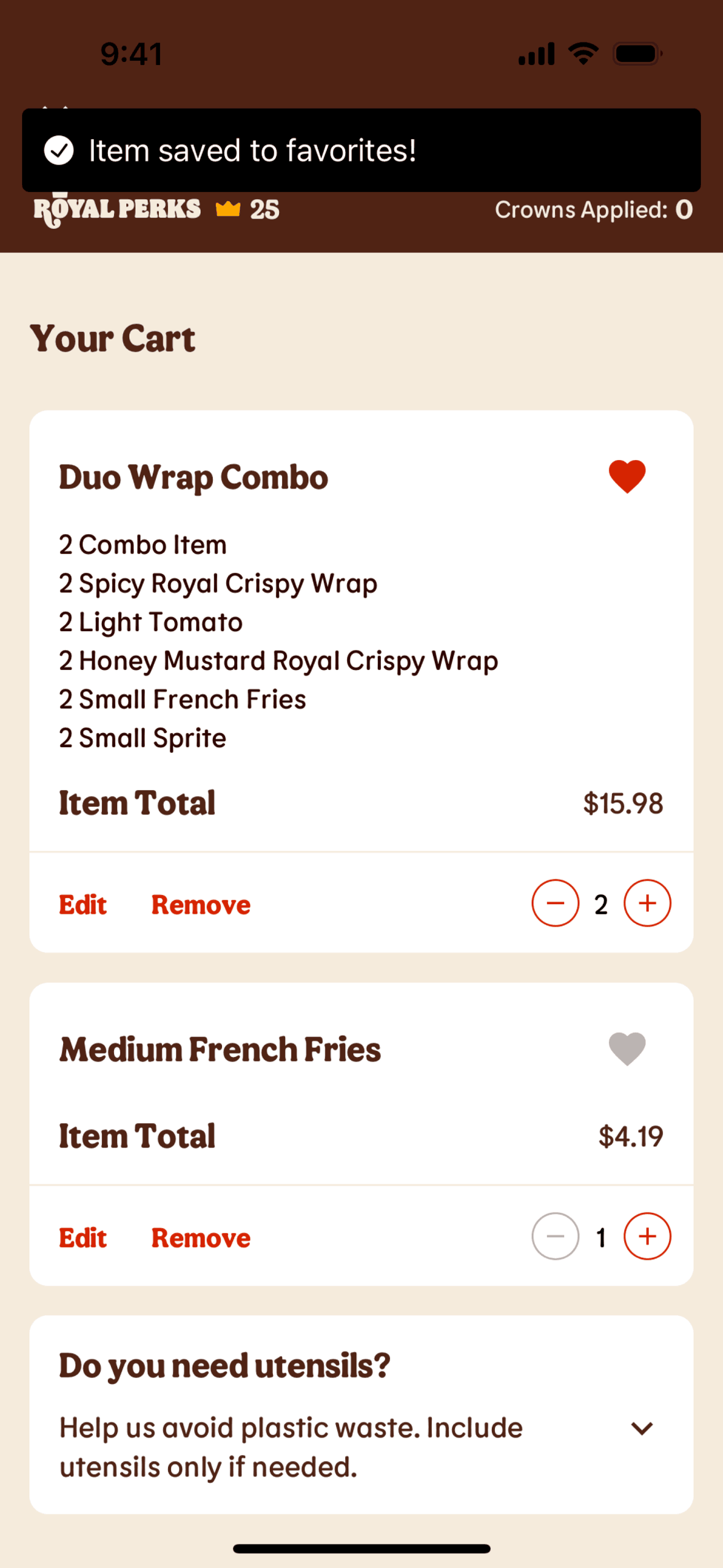 Burger King iOS Food & Drink interface screenshot 4