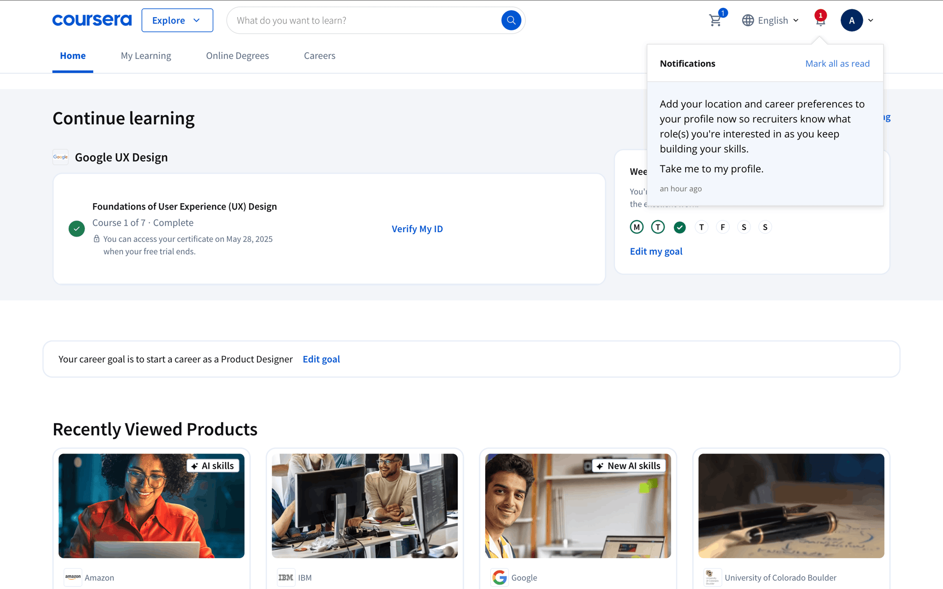 Coursera Web Education interface screenshot 13