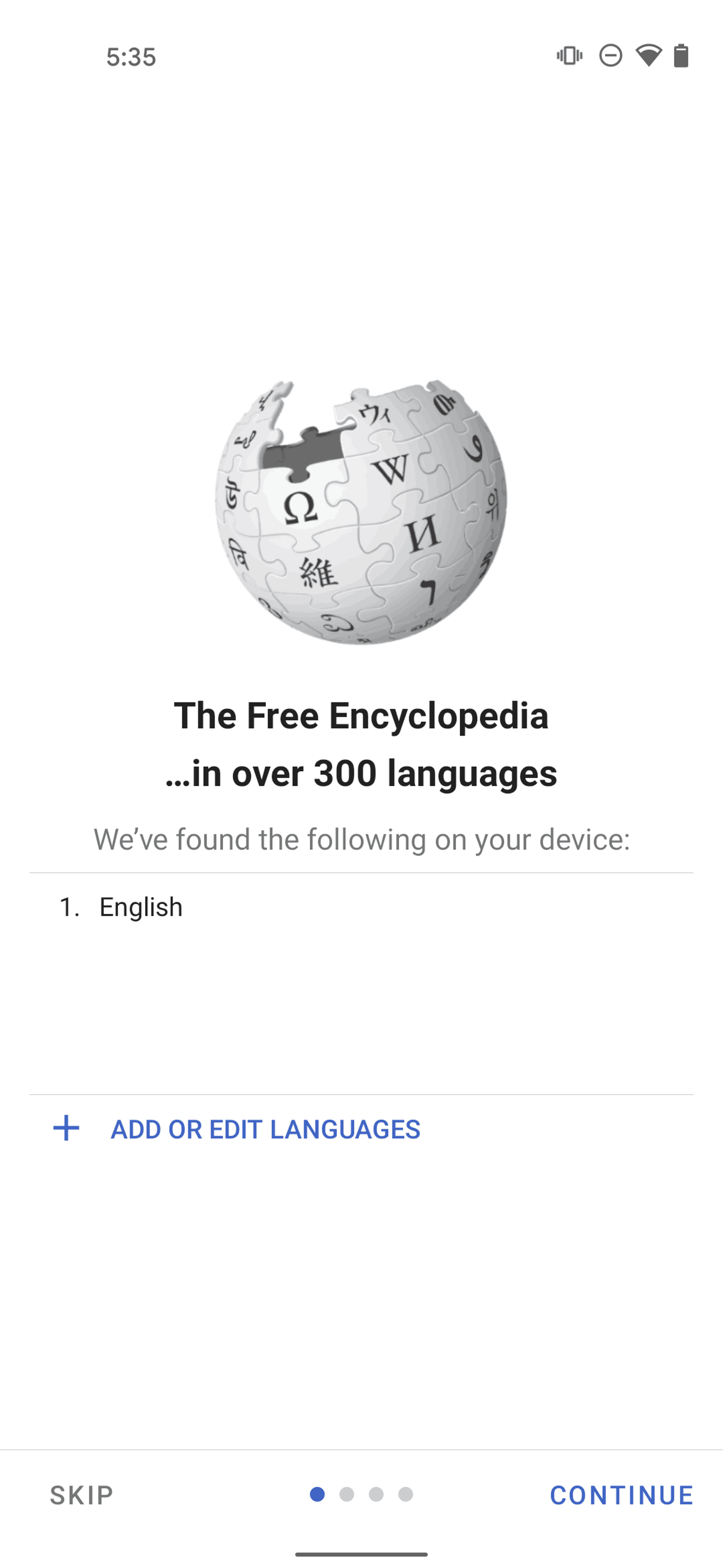 Wikipedia Android Reference interface screenshot 2