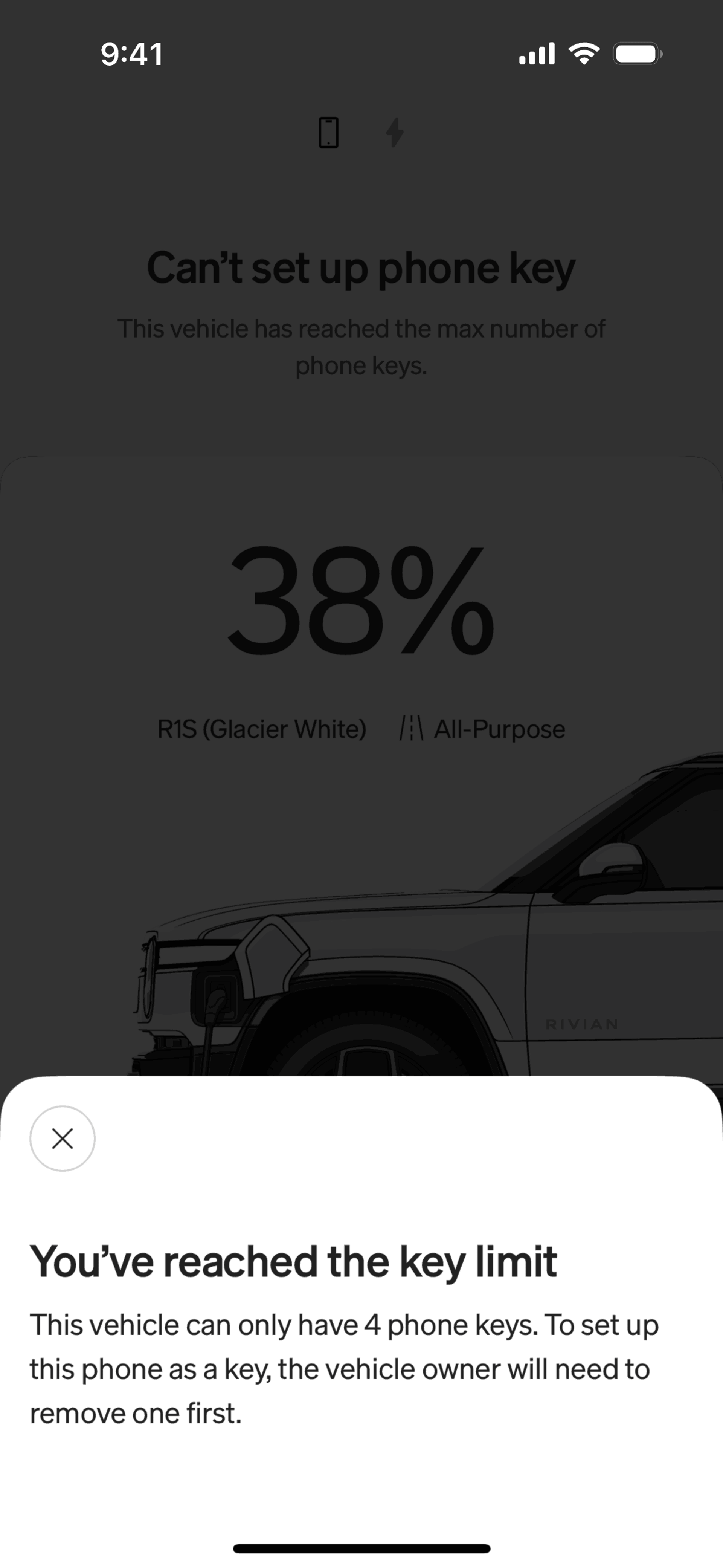 Rivian iOS Travel & Transportation interface screenshot 22