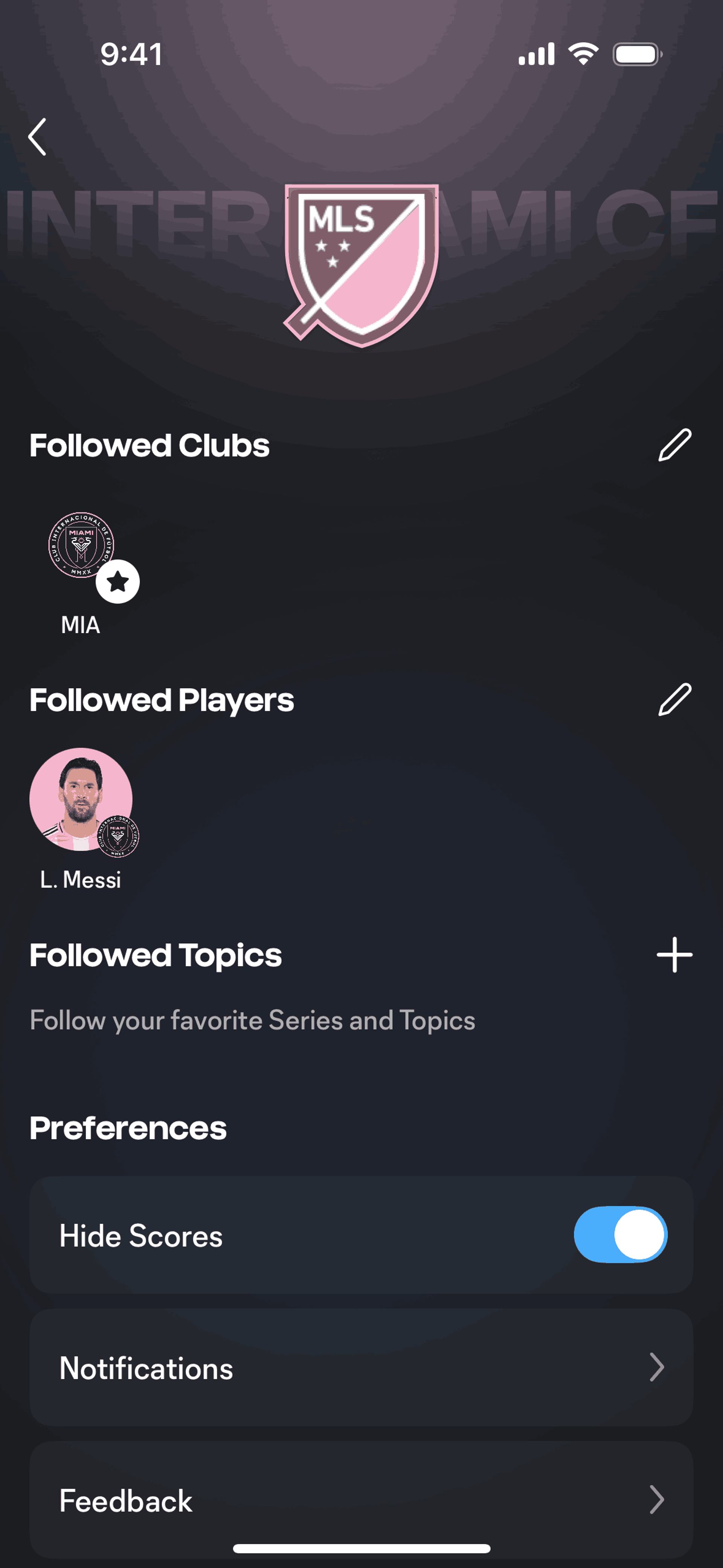 MLS iOS Sports interface screenshot 12