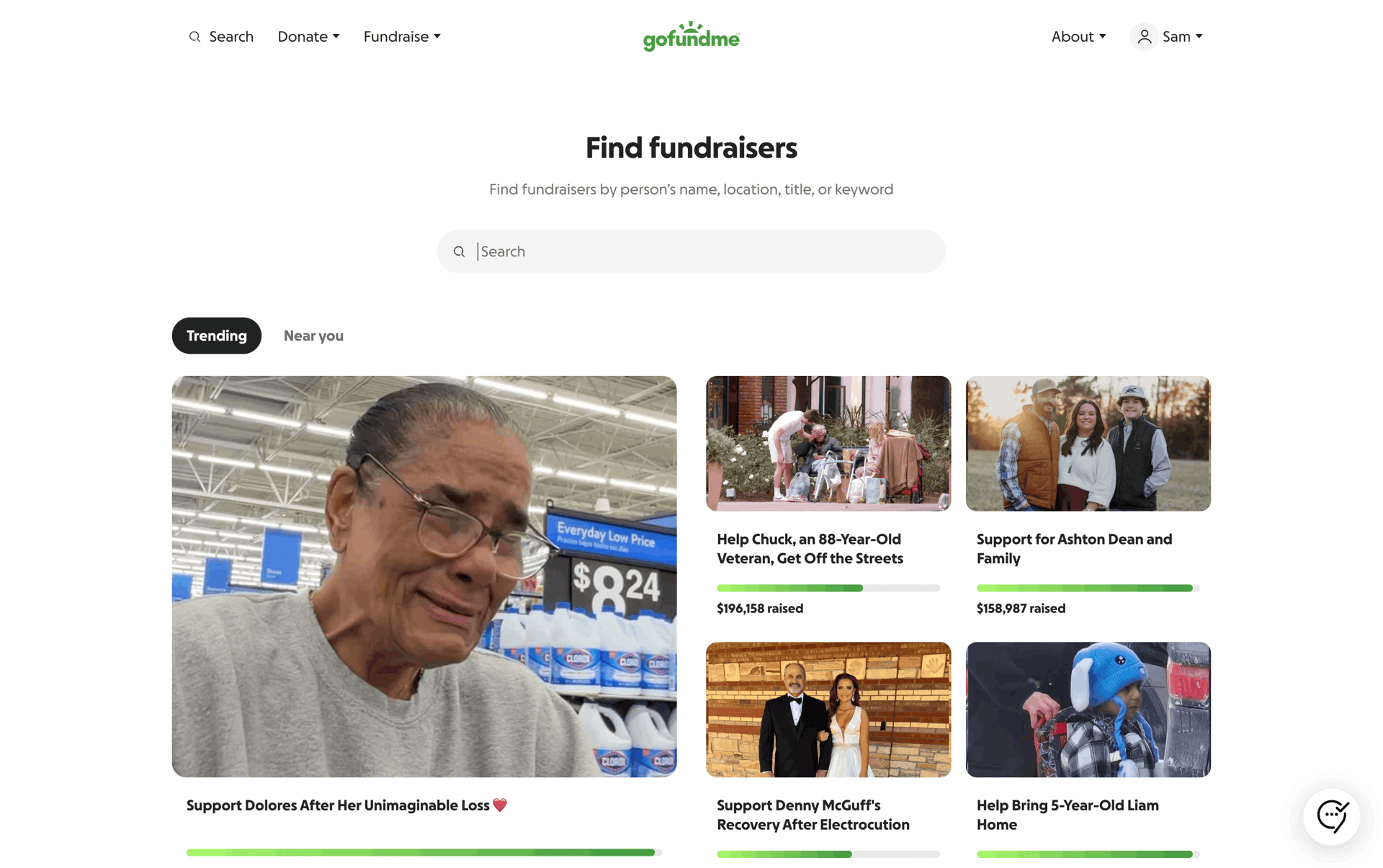 GoFundMe Web Finance interface screenshot 5