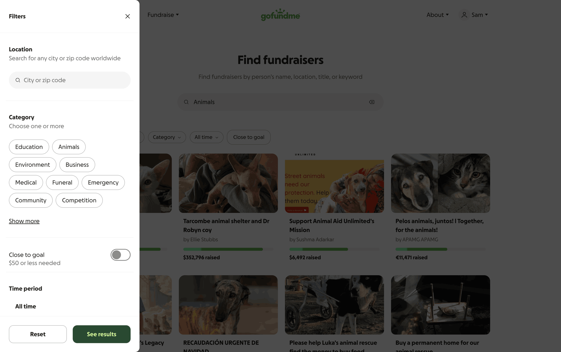 GoFundMe Web Finance interface screenshot 6
