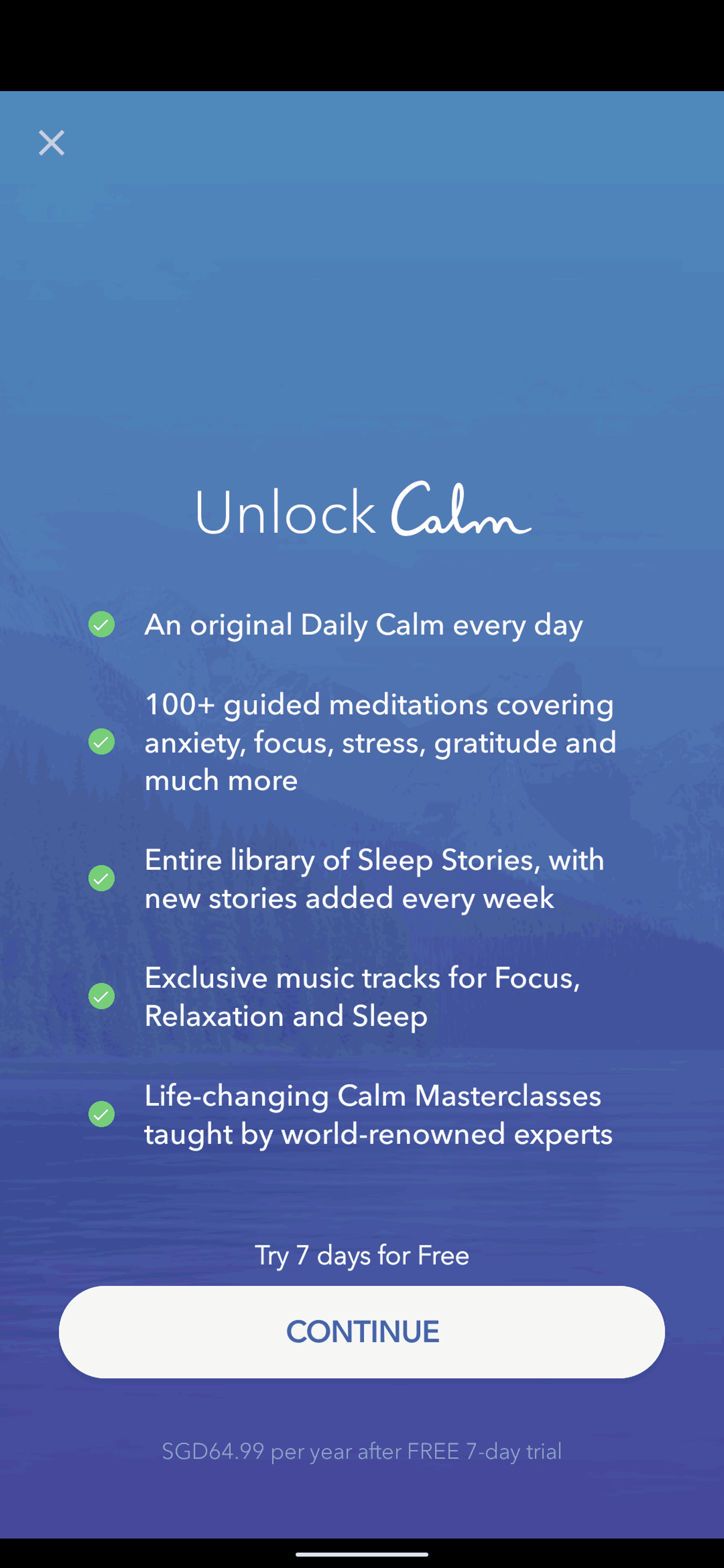 Calm Android Health & Fitness interface screenshot 9