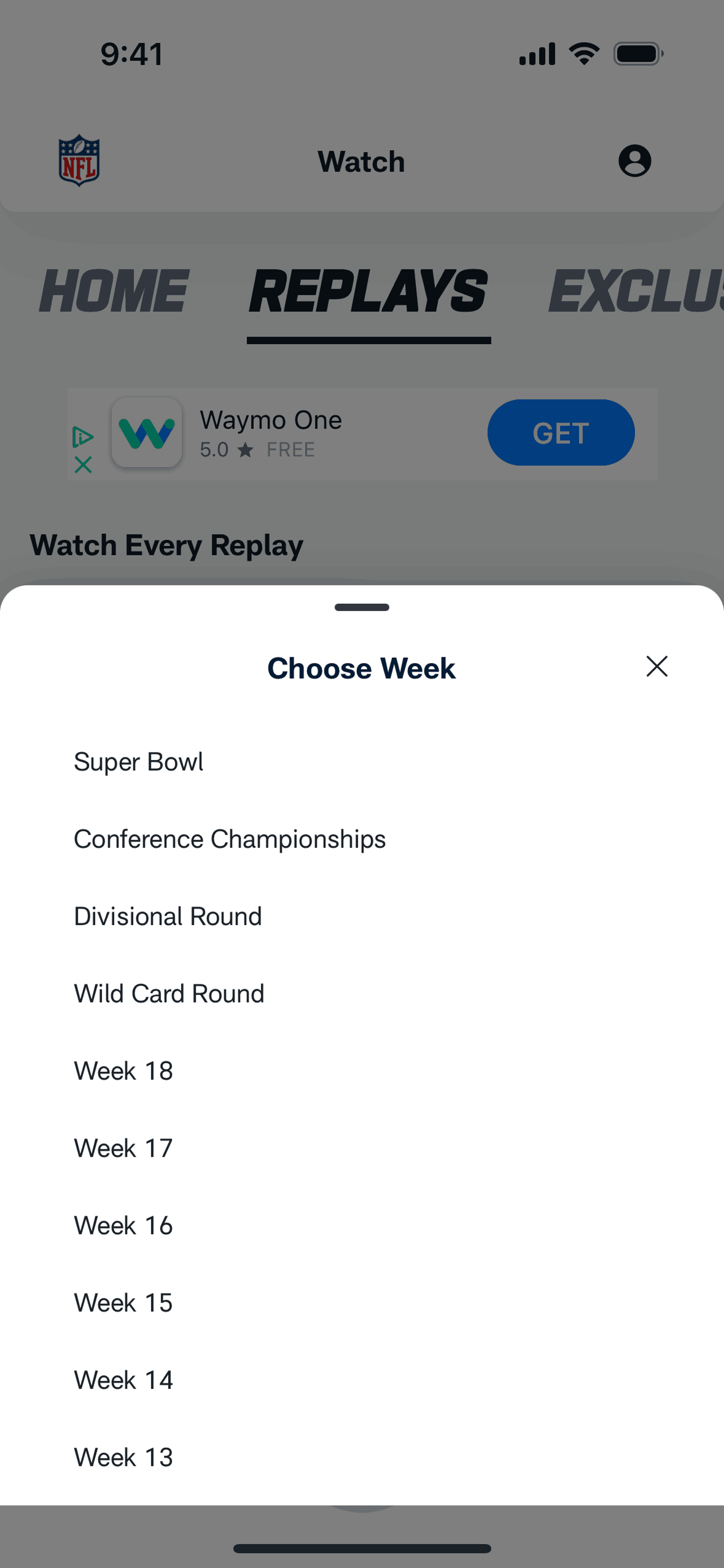 NFL iOS Sports interface screenshot 20