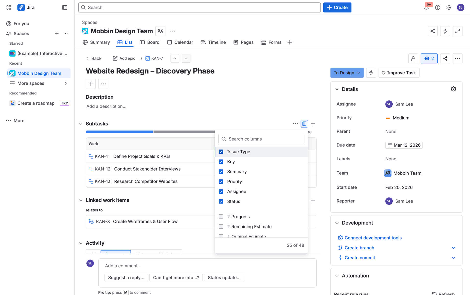 Jira Web Business interface screenshot 7