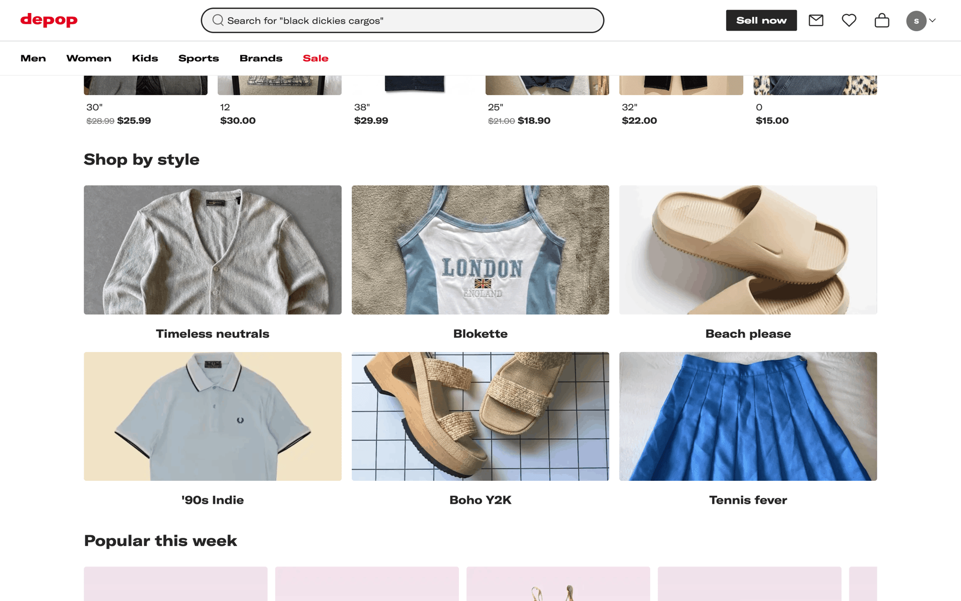 Depop Web Shopping interface screenshot 21