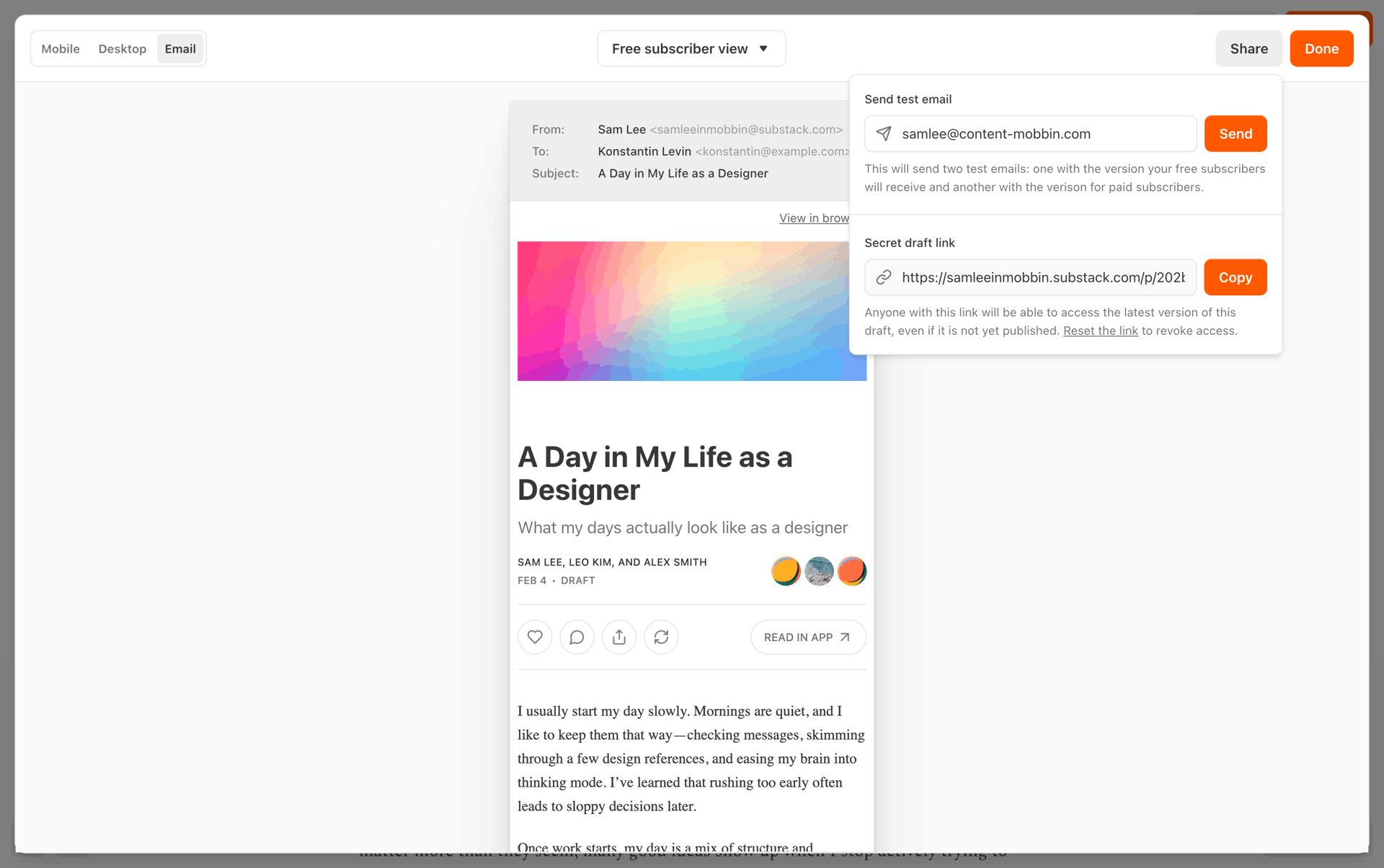 Substack Web News interface screenshot 12