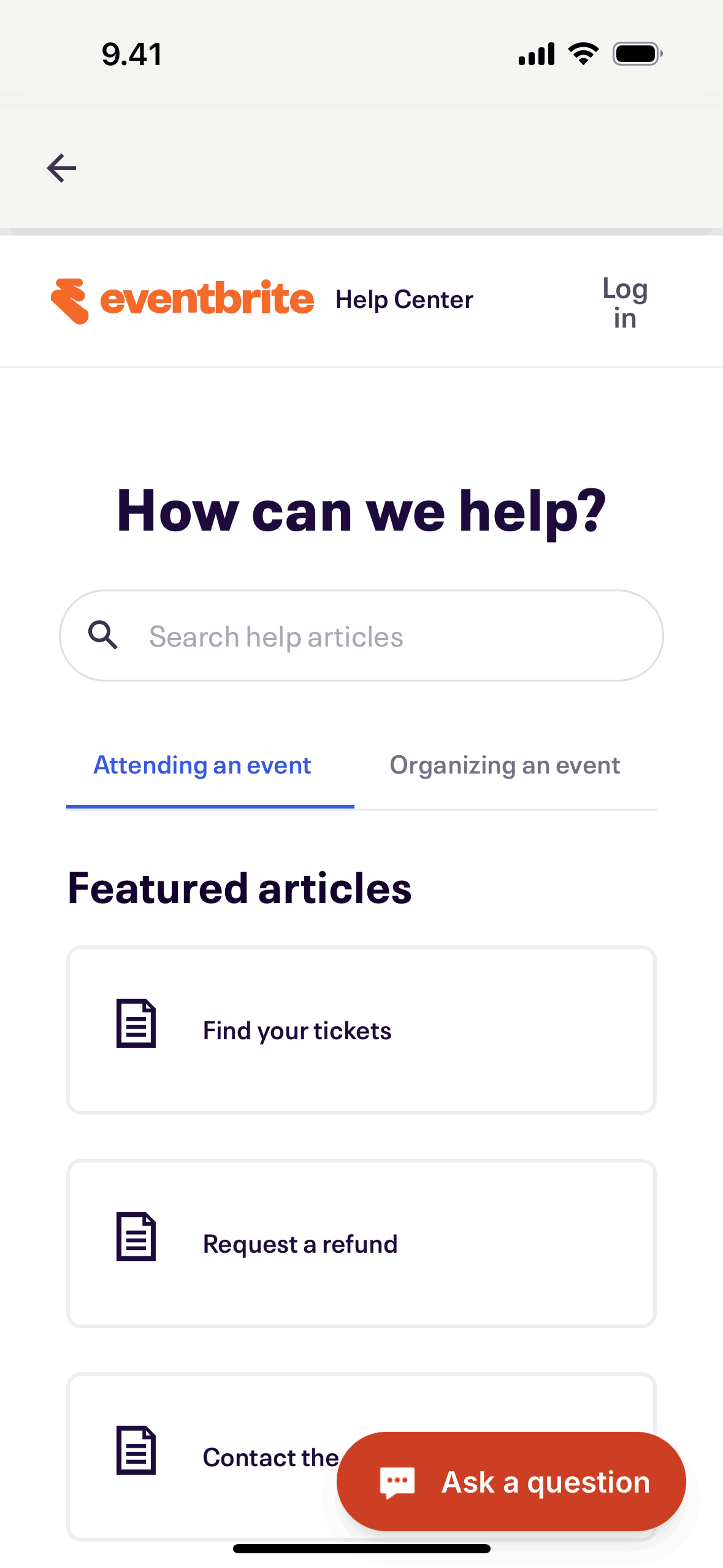 Eventbrite iOS Entertainment interface screenshot 17