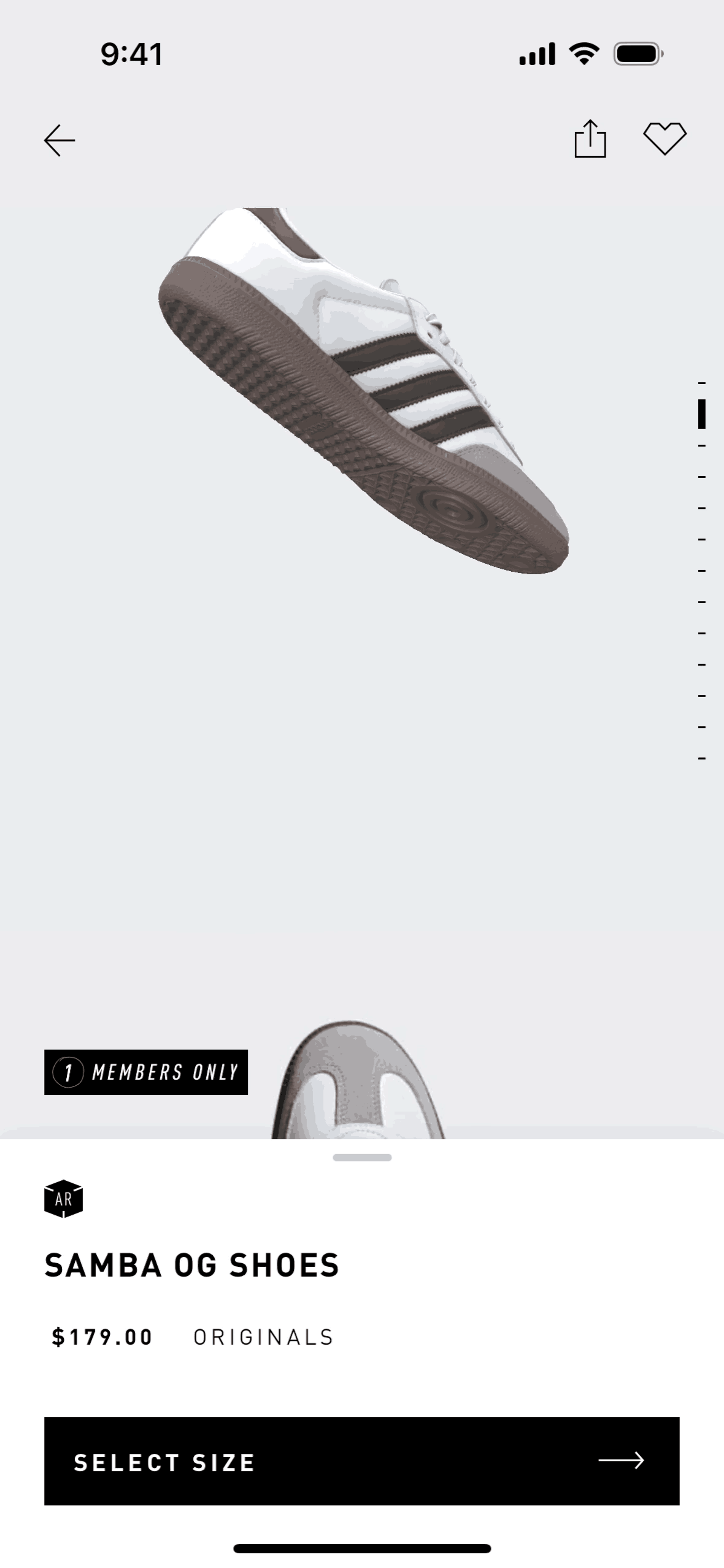 Try a product in AR on adidas (ios) screen 2