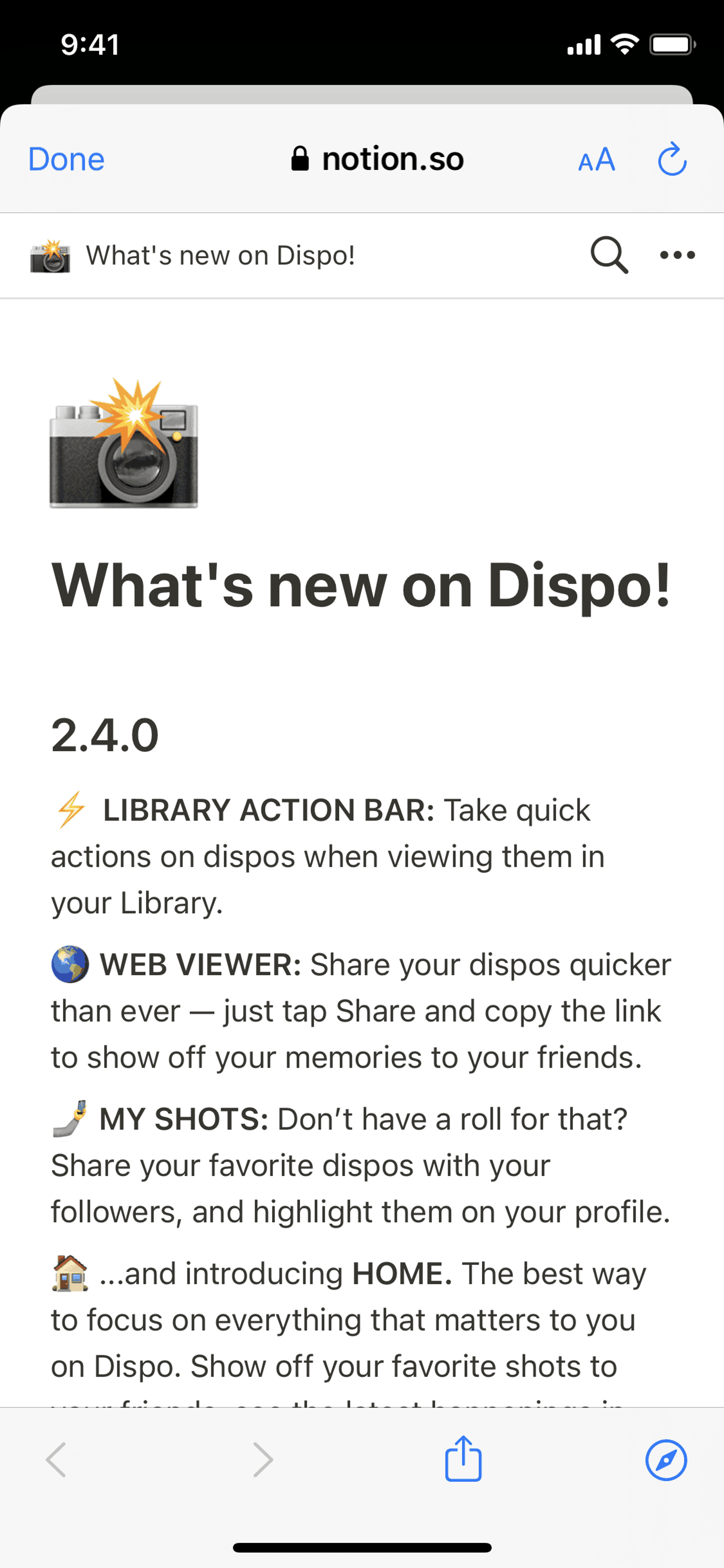 Dispo iOS Photo & Video interface screenshot 23