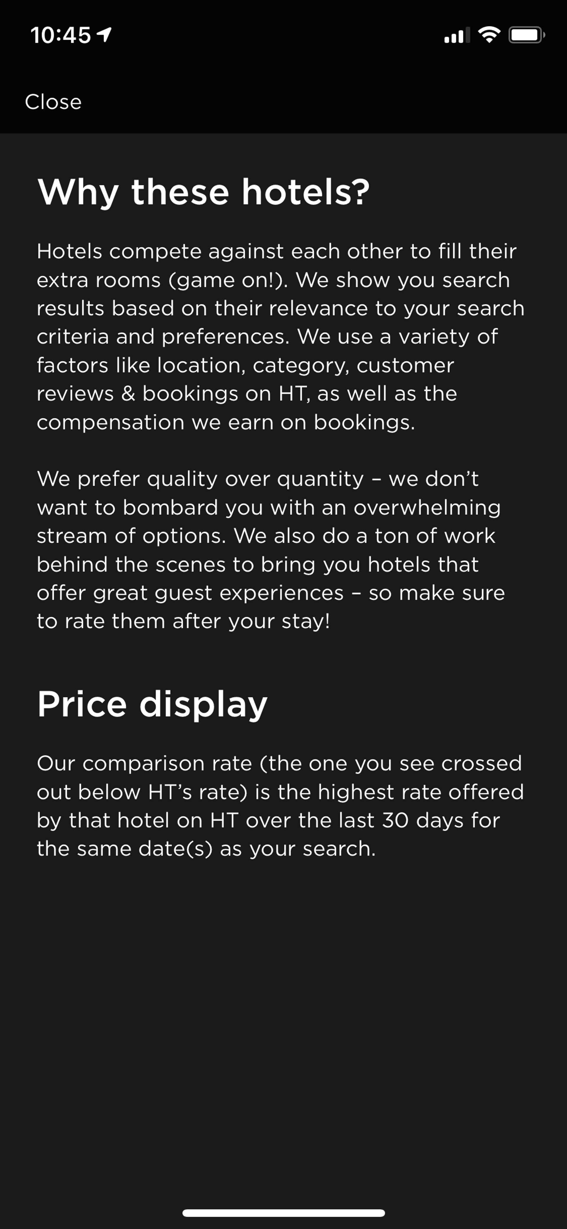 HotelTonight iOS Travel & Transportation interface screenshot 13
