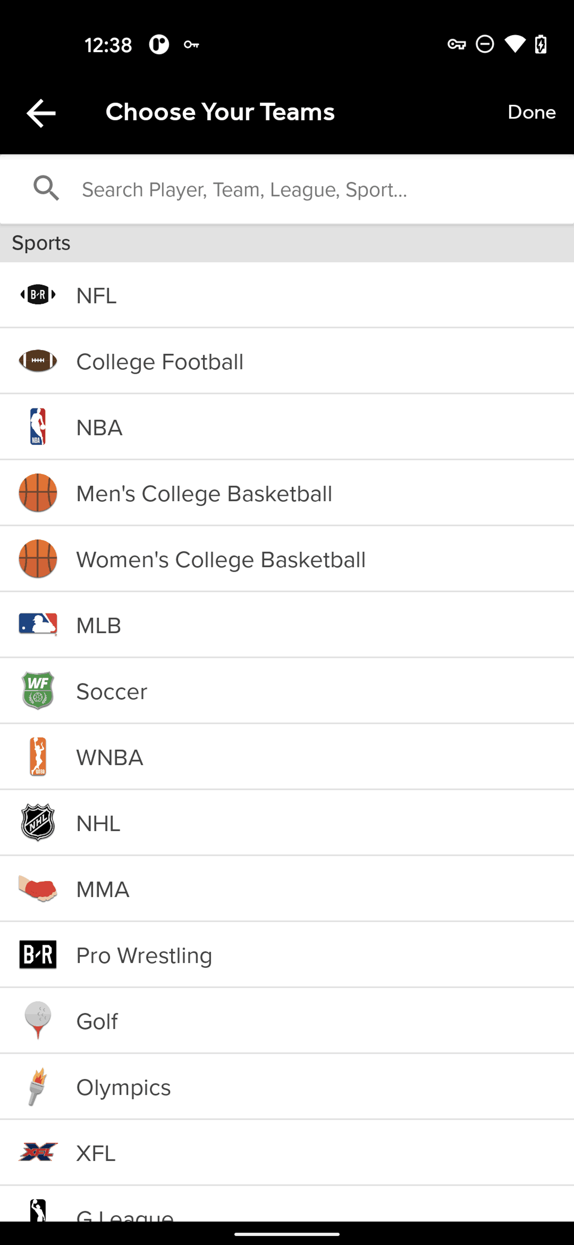 Bleacher Report Android Sports interface screenshot 5