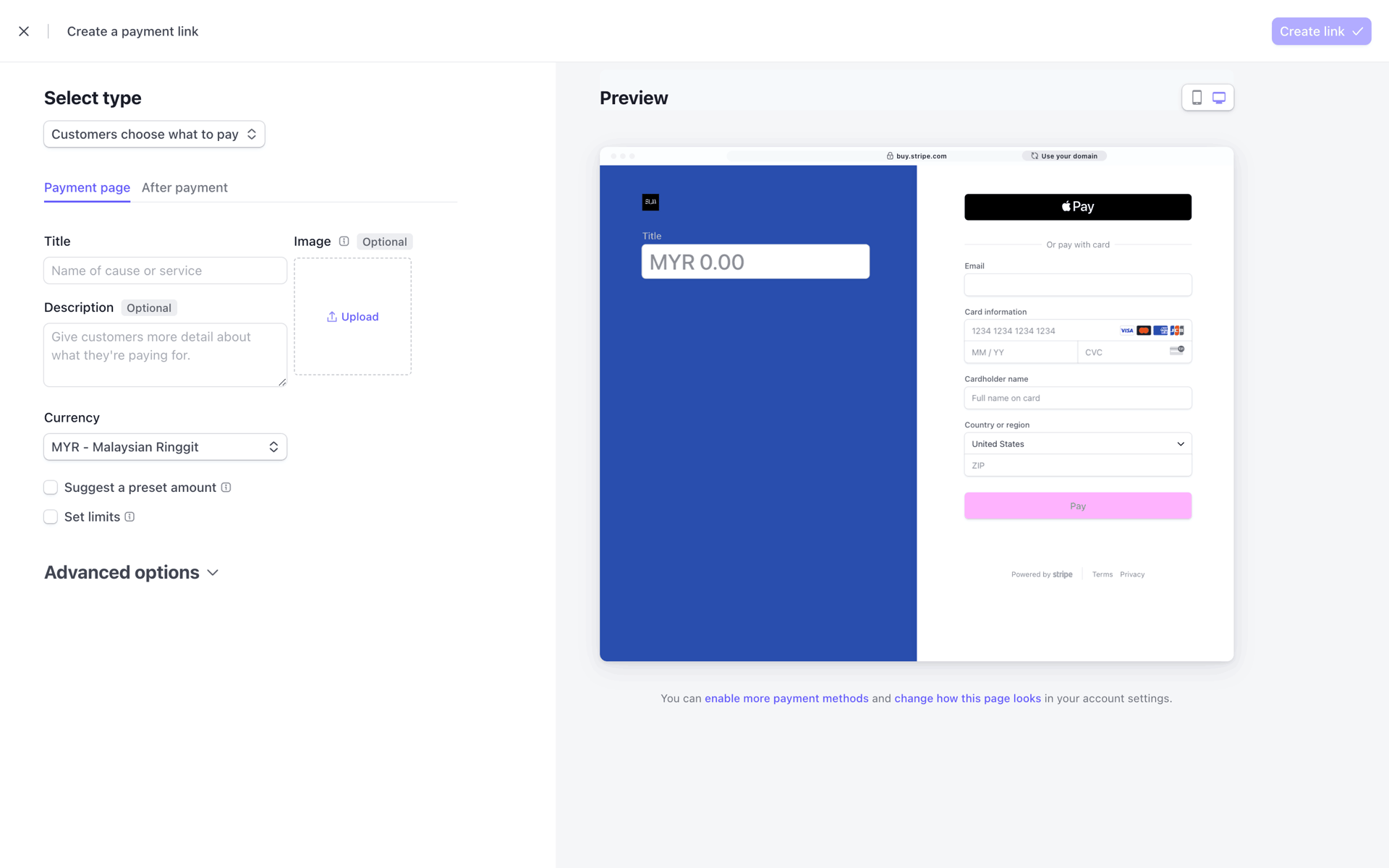 Stripe Web Business interface screenshot 12