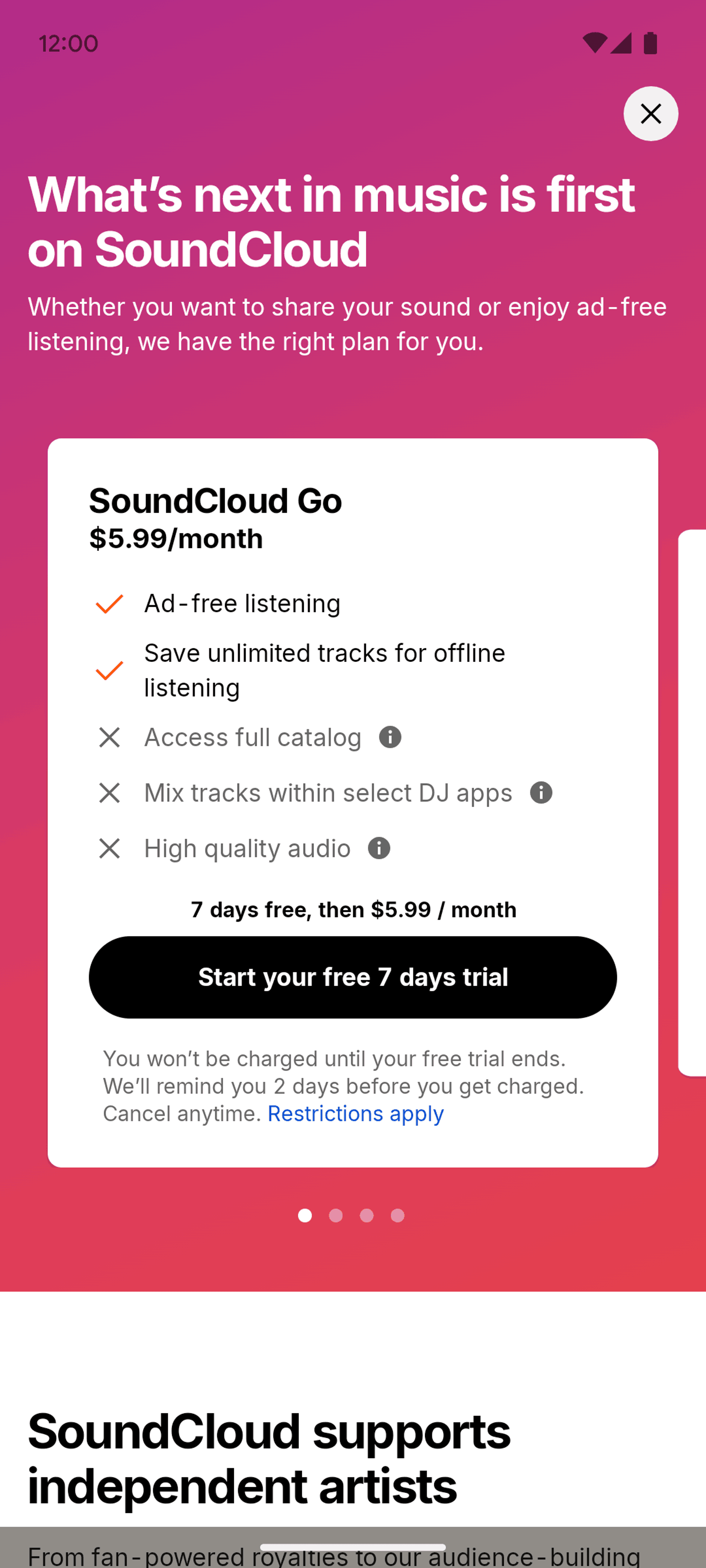 SoundCloud Android Music & Audio interface screenshot 9