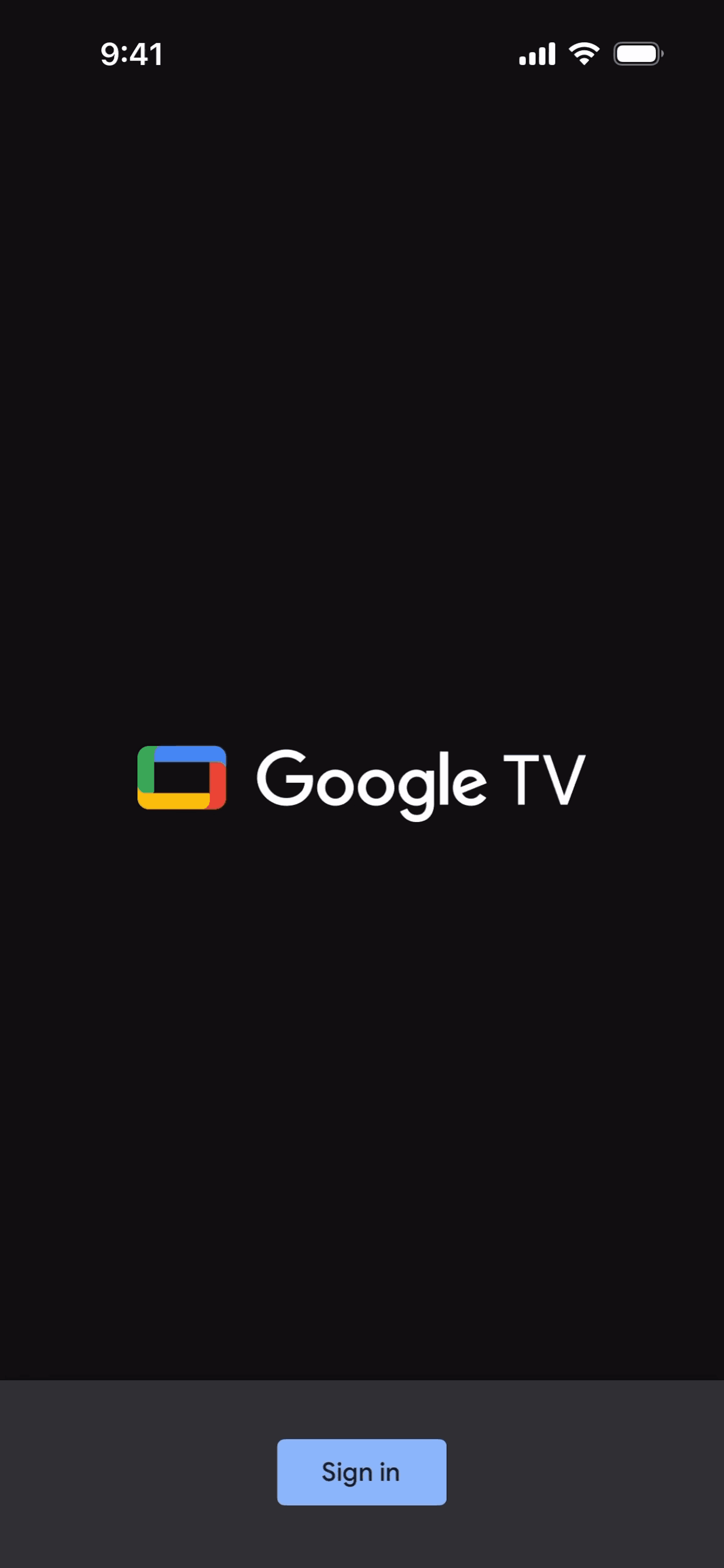 Google TV iOS Entertainment interface screenshot 1
