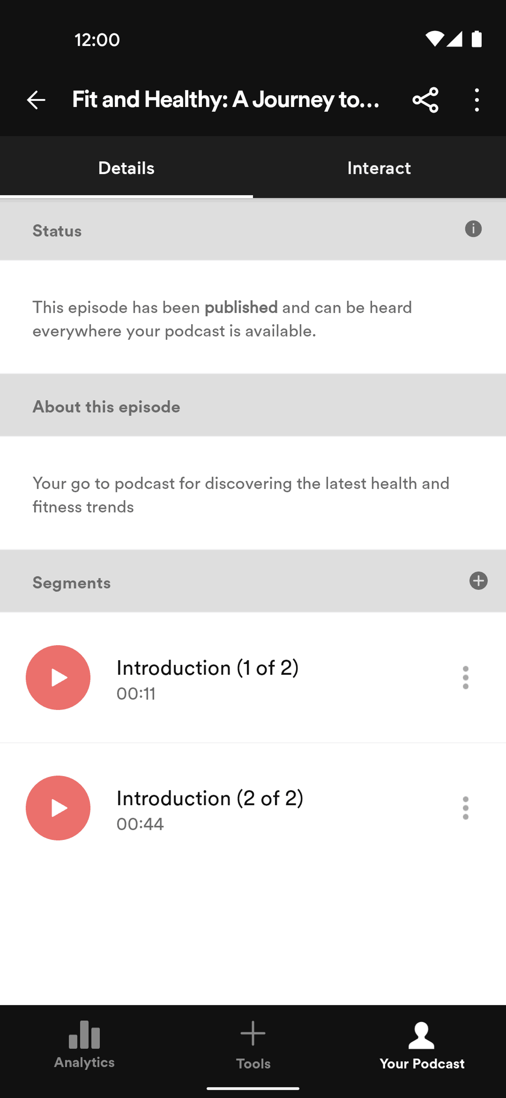 Spotify for Podcasters Android Business interface screenshot 6