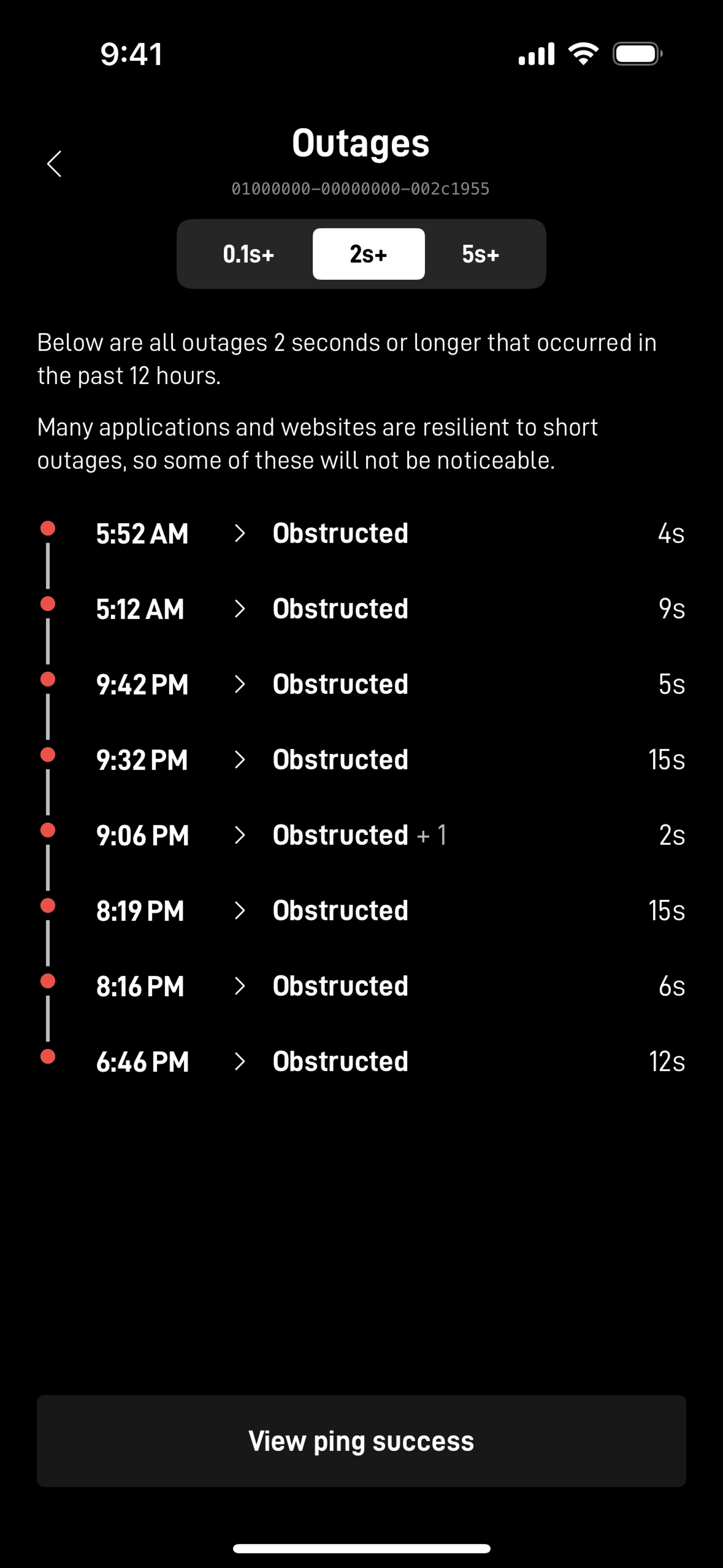Starlink iOS Utilities interface screenshot 13