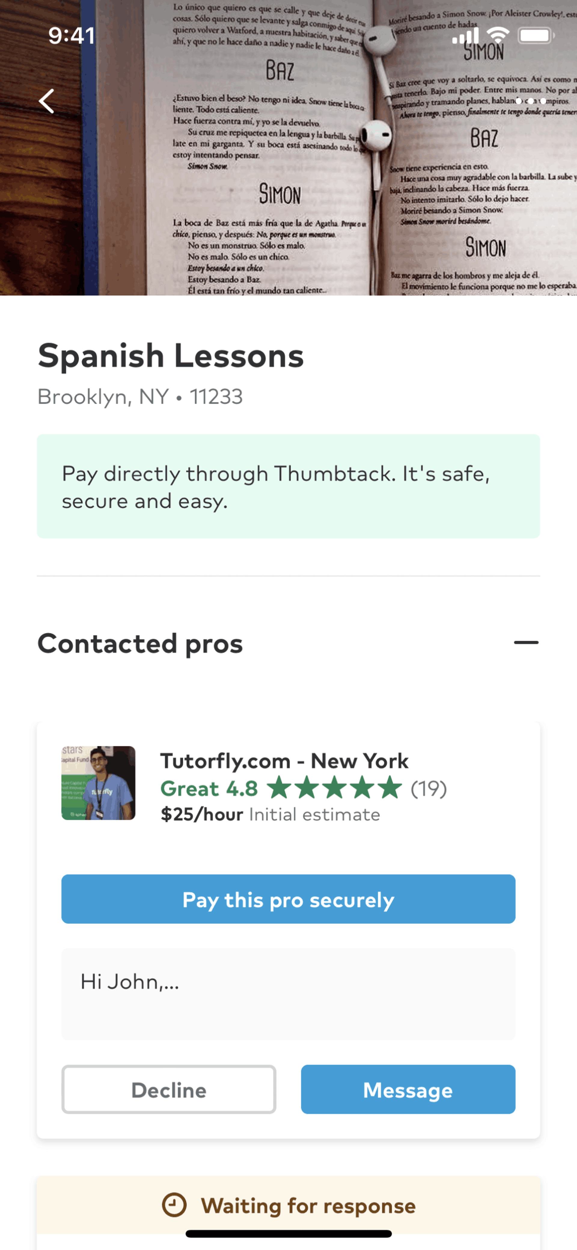 Thumbtack iOS Lifestyle interface screenshot 17