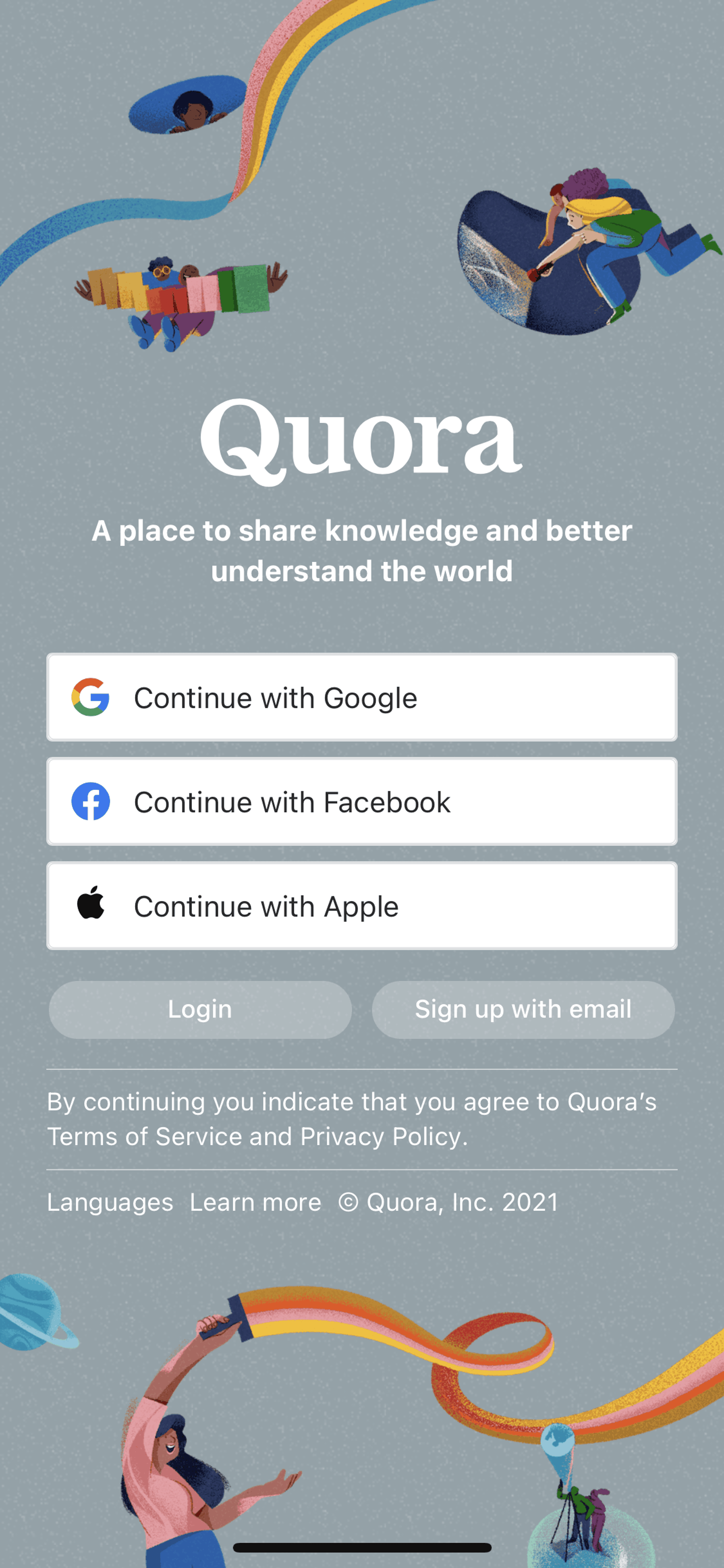 Quora iOS Social Networking interface screenshot 2