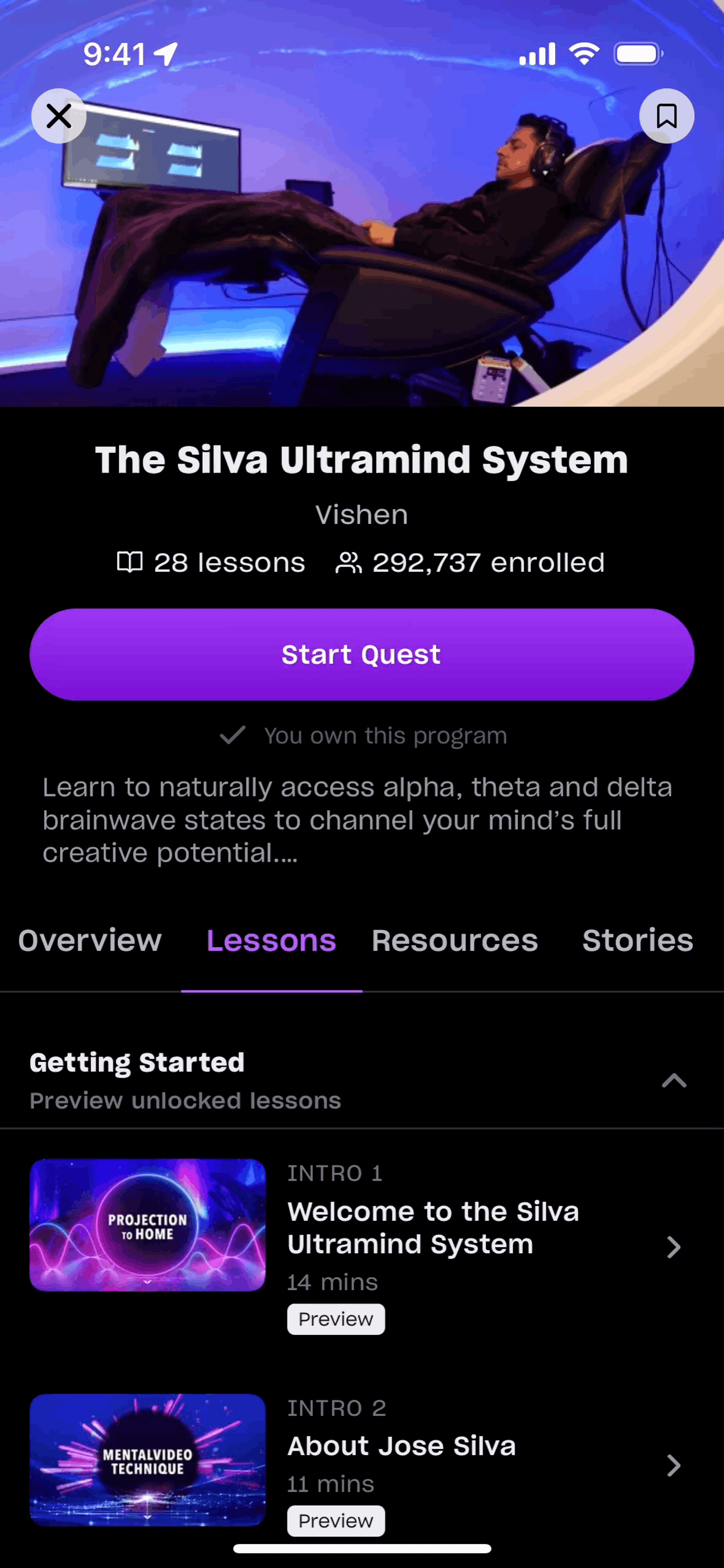 Mindvalley iOS Education interface screenshot 4