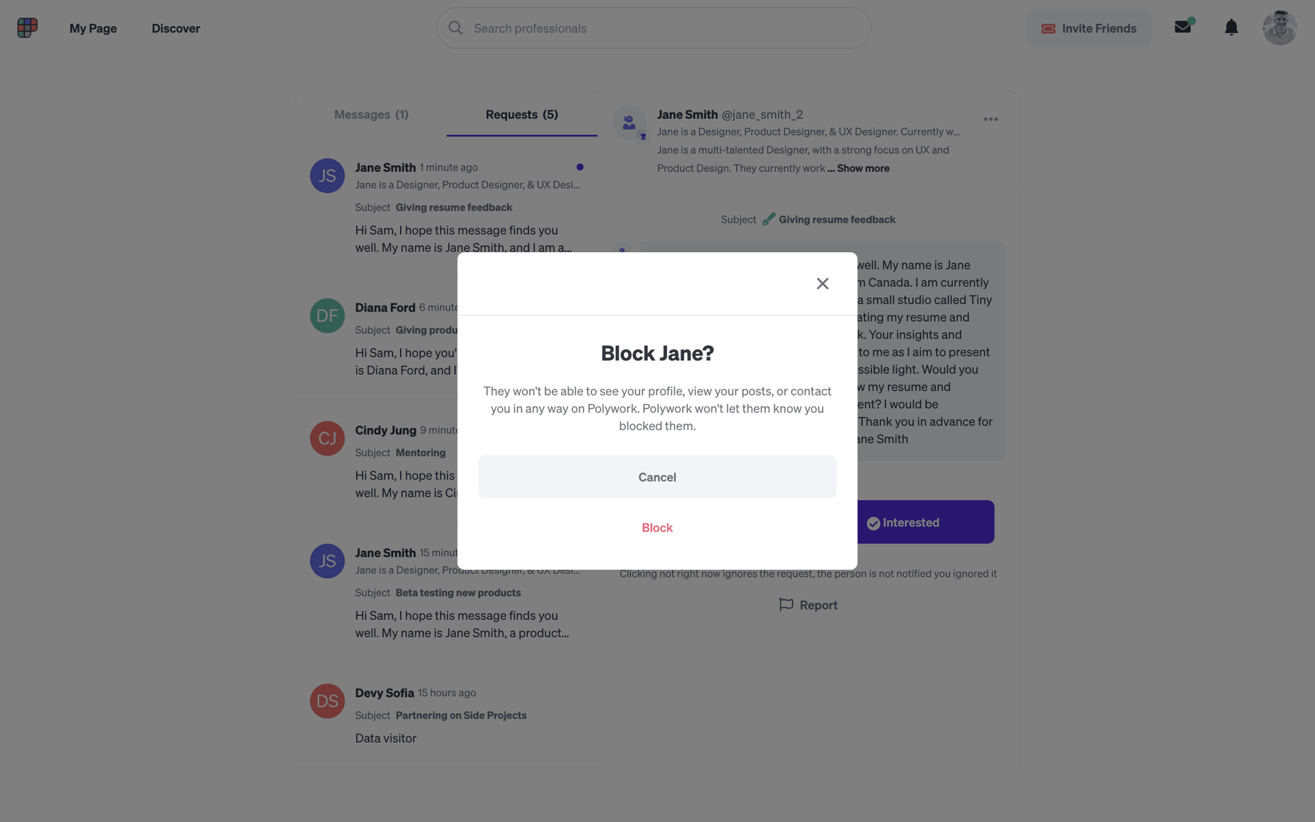 Polywork Web Social Networking interface screenshot 23