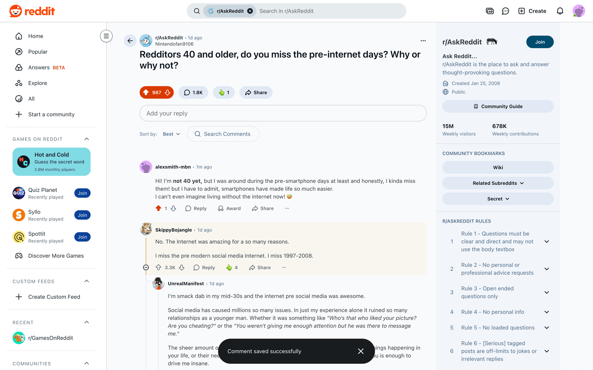 Reddit Web Social Networking interface screenshot 13