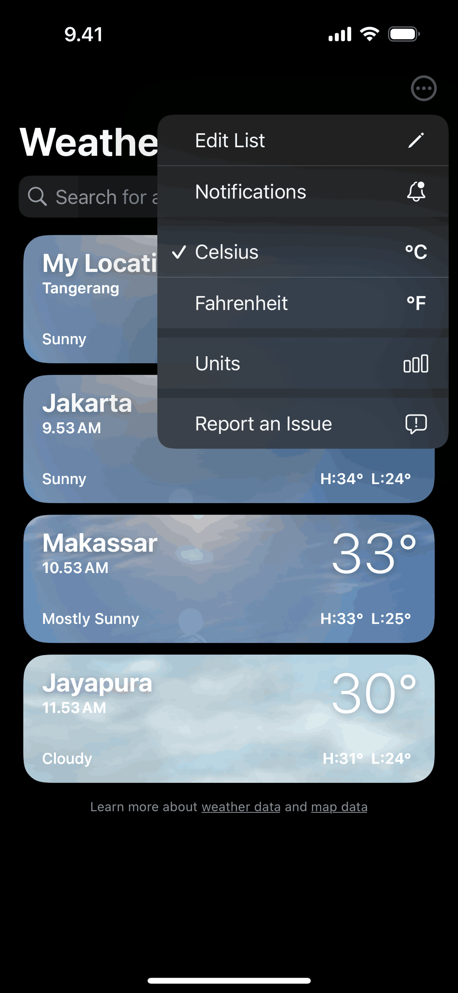 Weather iOS Lifestyle interface screenshot 22