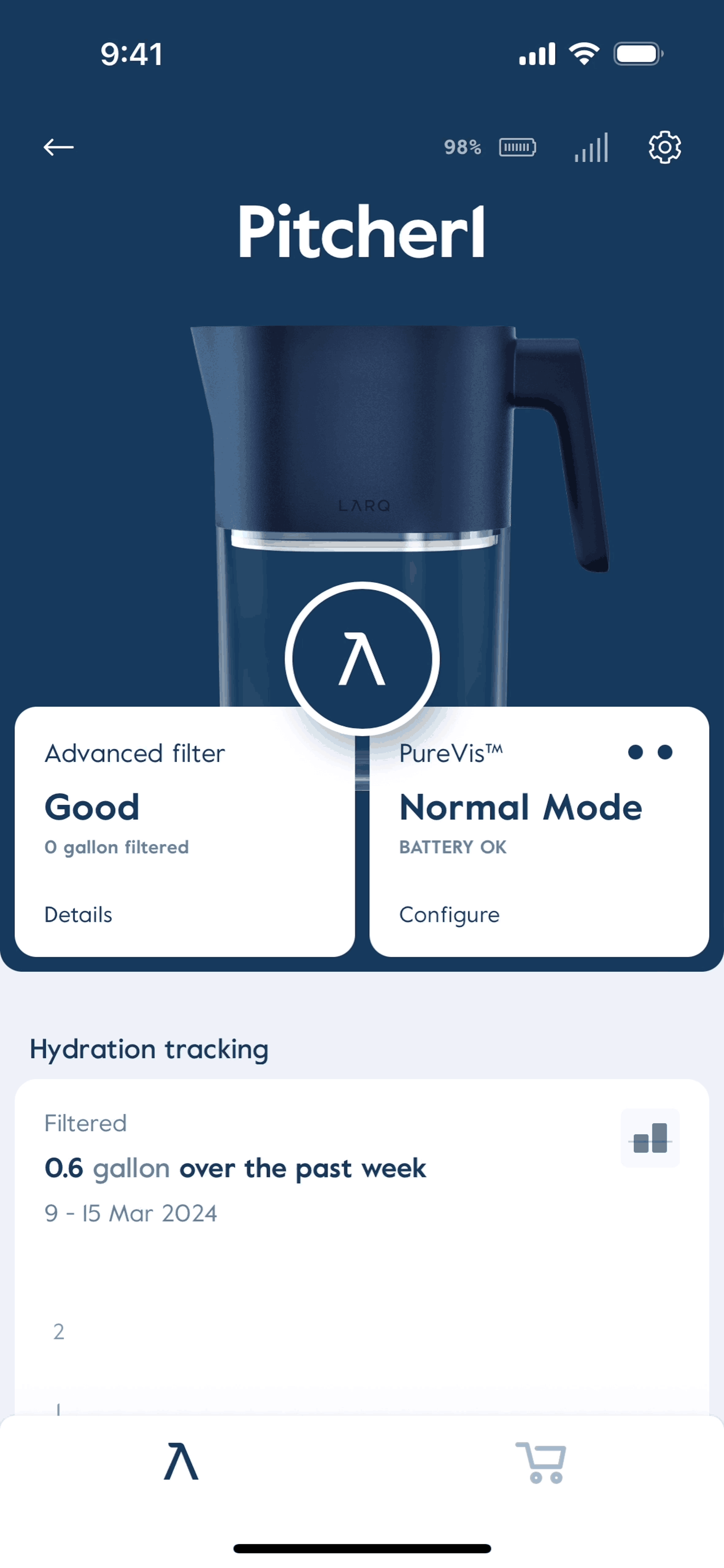 LARQ iOS Lifestyle interface screenshot 7