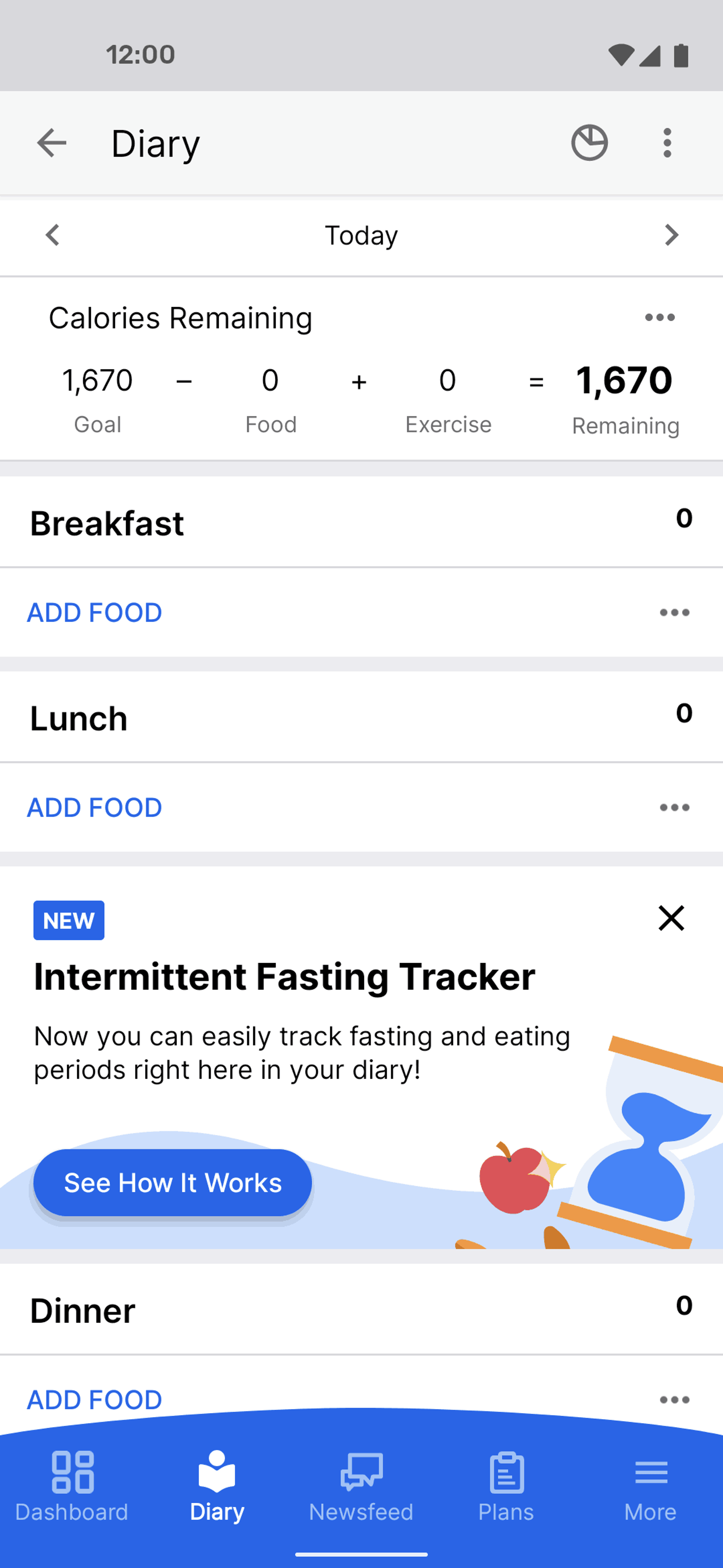 MyFitnessPal Android Health & Fitness interface screenshot 3