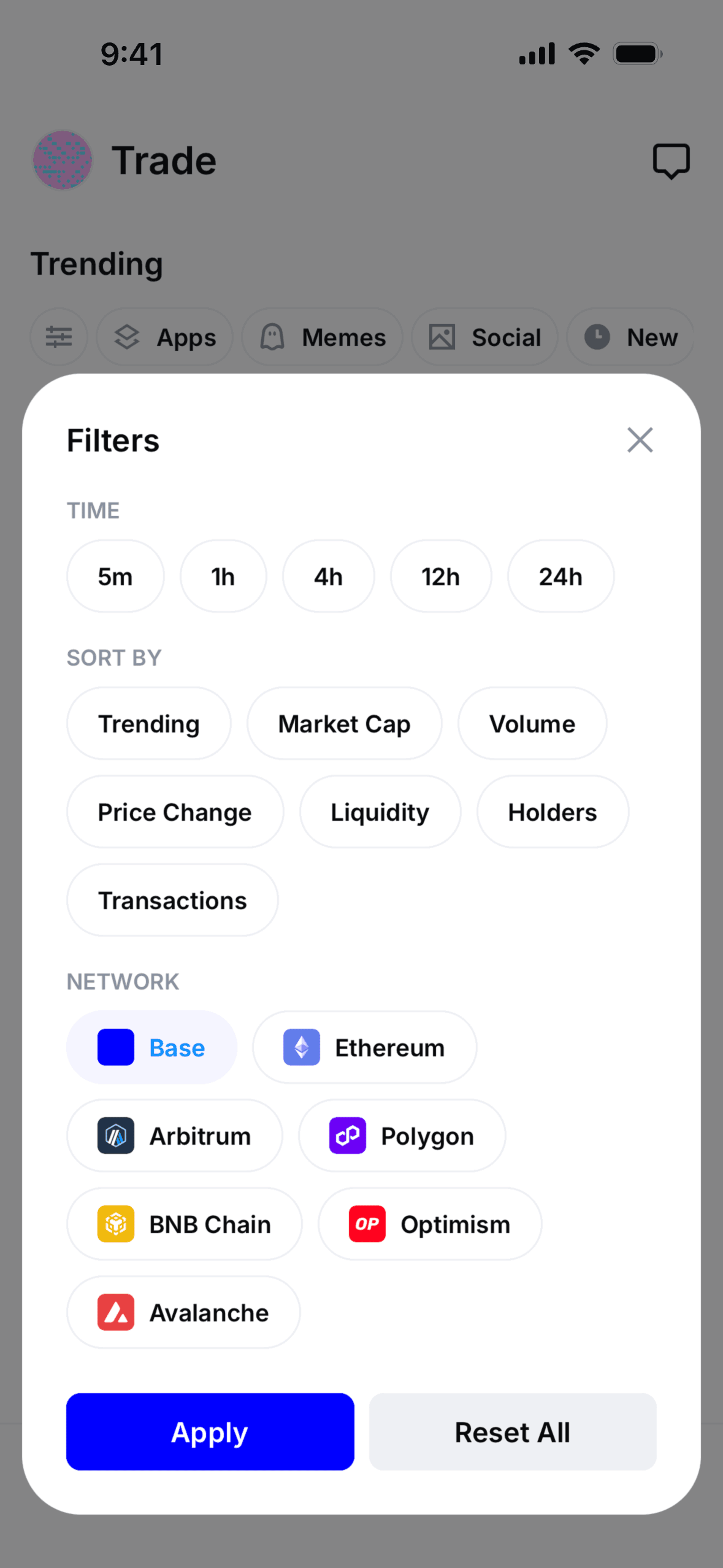 Base iOS trading interface screenshot 8