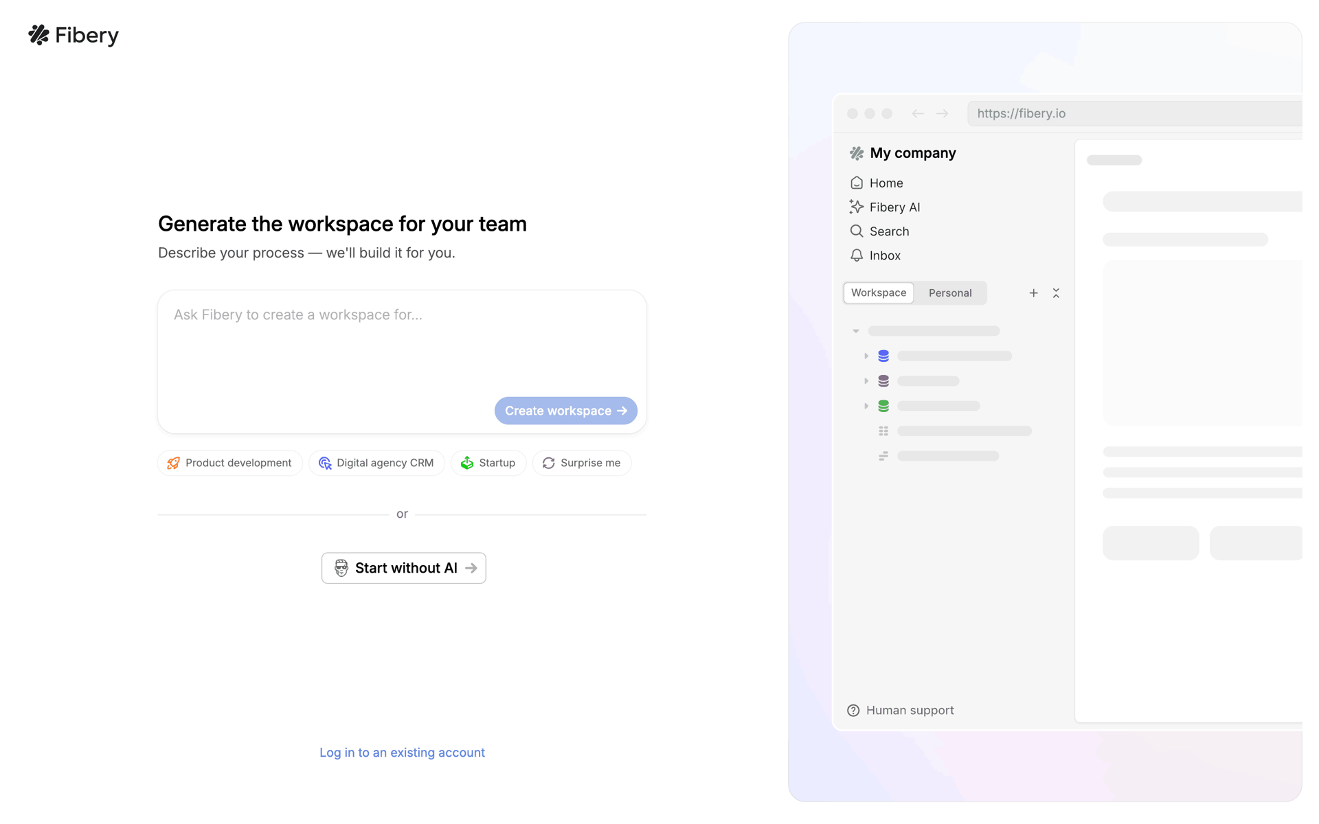 Fibery Web Productivity interface screenshot 2