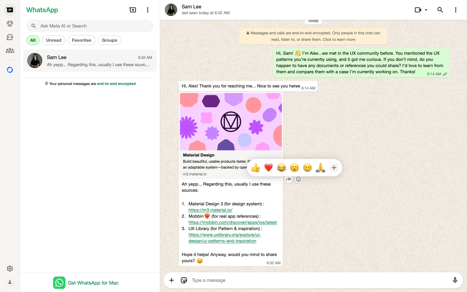 WhatsApp Web Social Networking interface screenshot 3