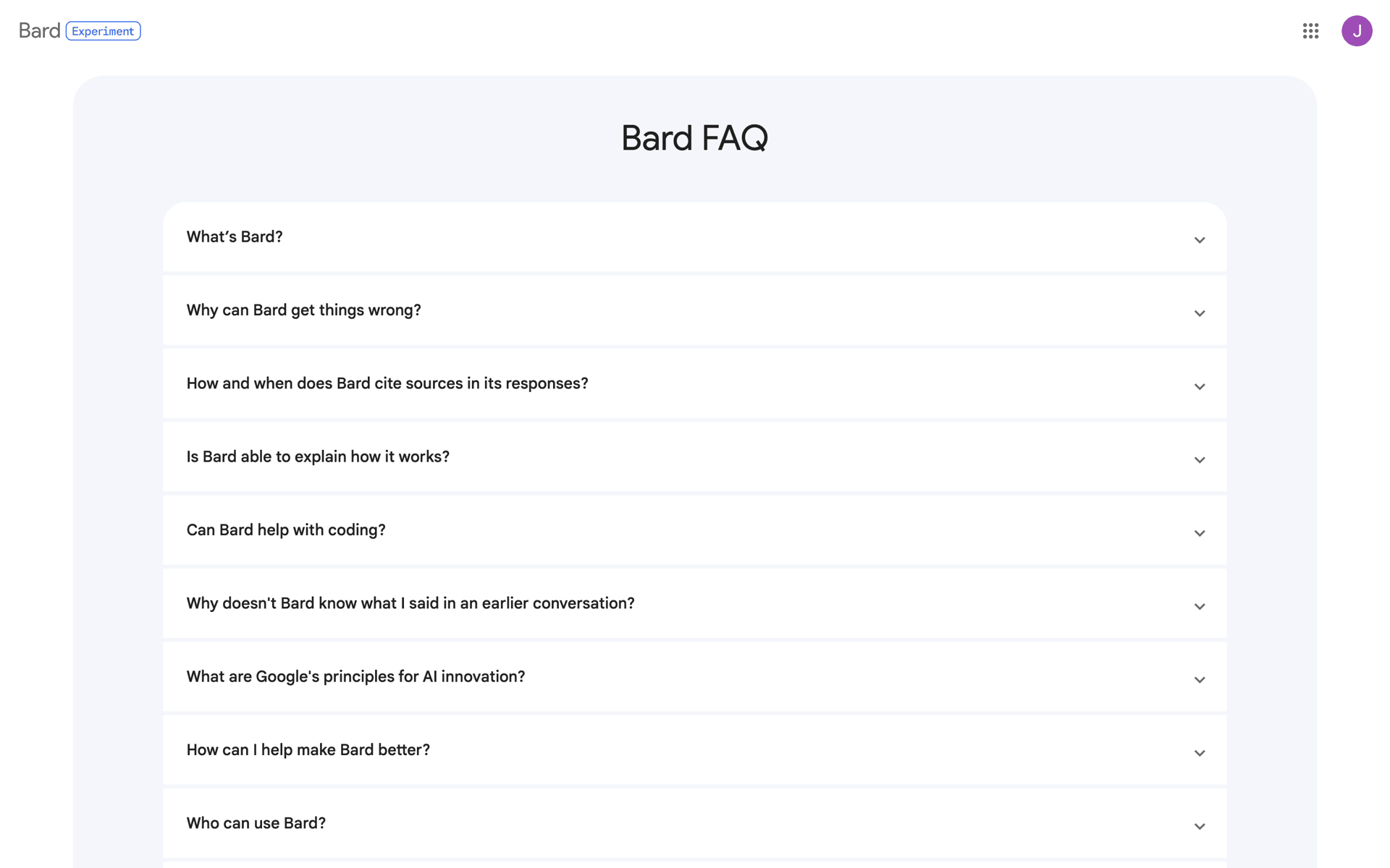 Bard Web AI interface screenshot 23