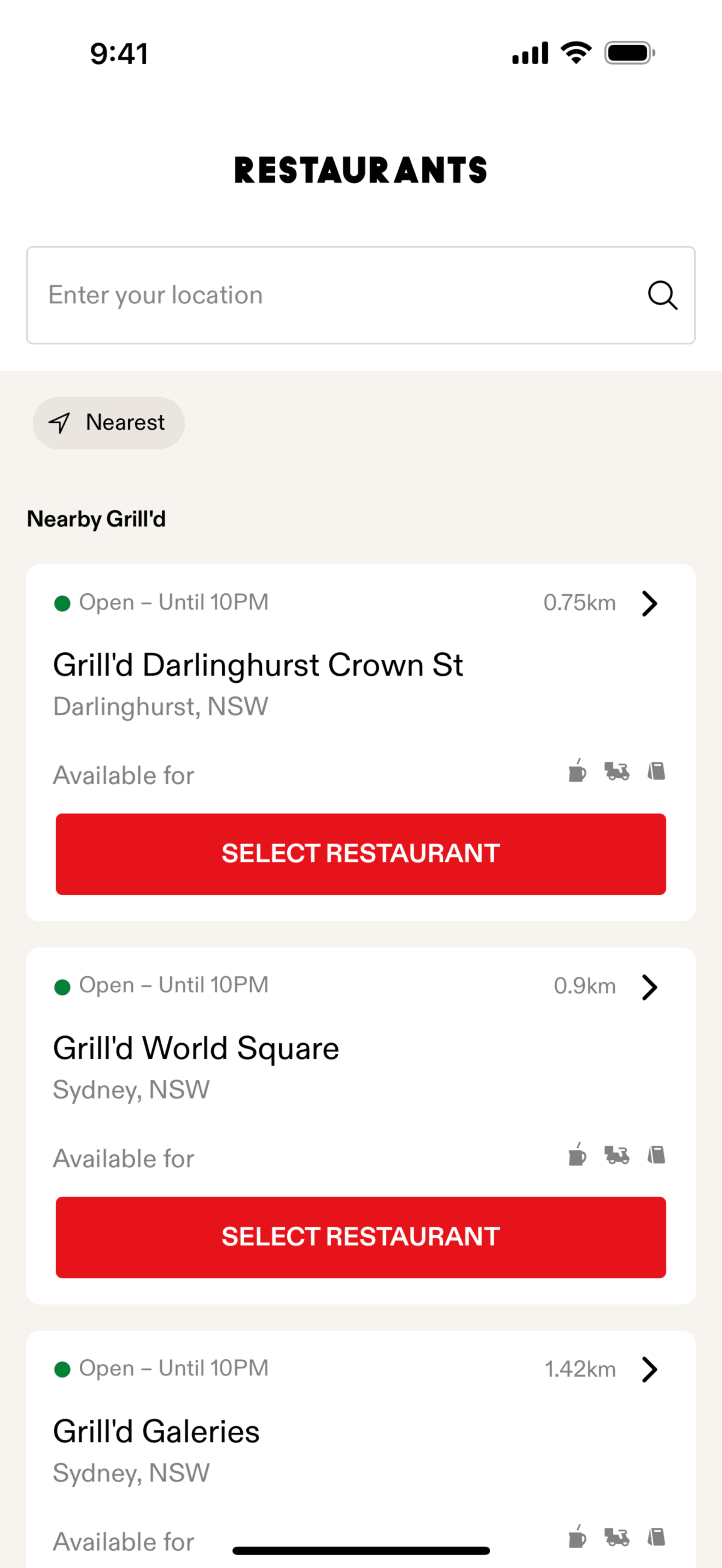 Grill'd iOS Food & Drink interface screenshot 20