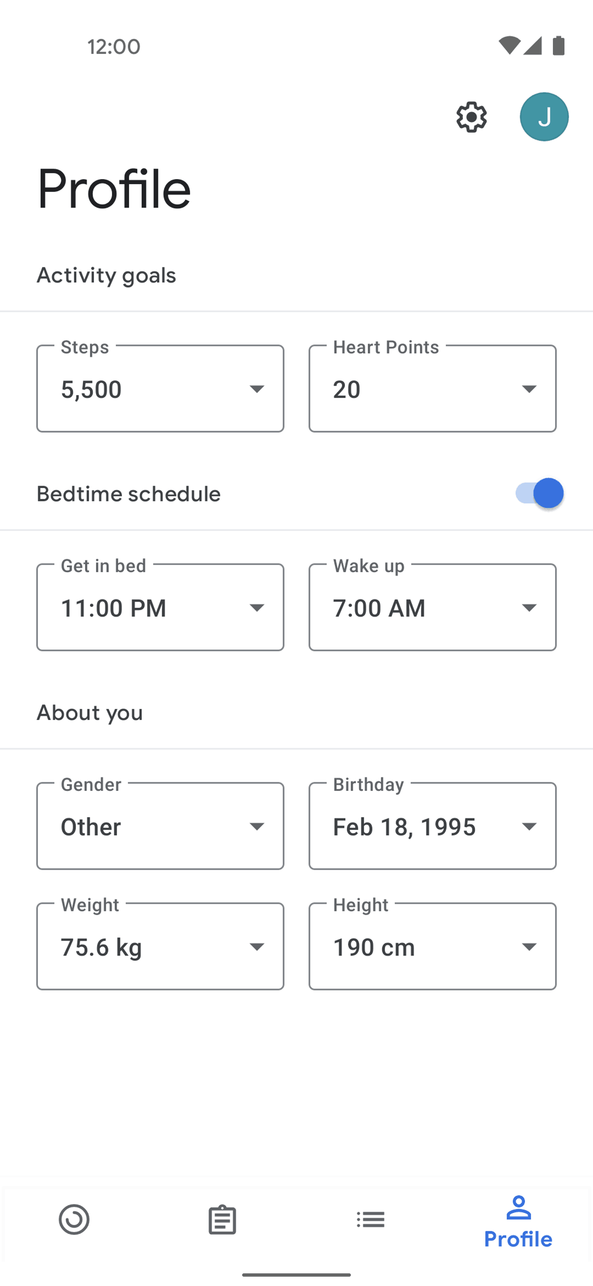 Google Fit Android Health & Fitness interface screenshot 16