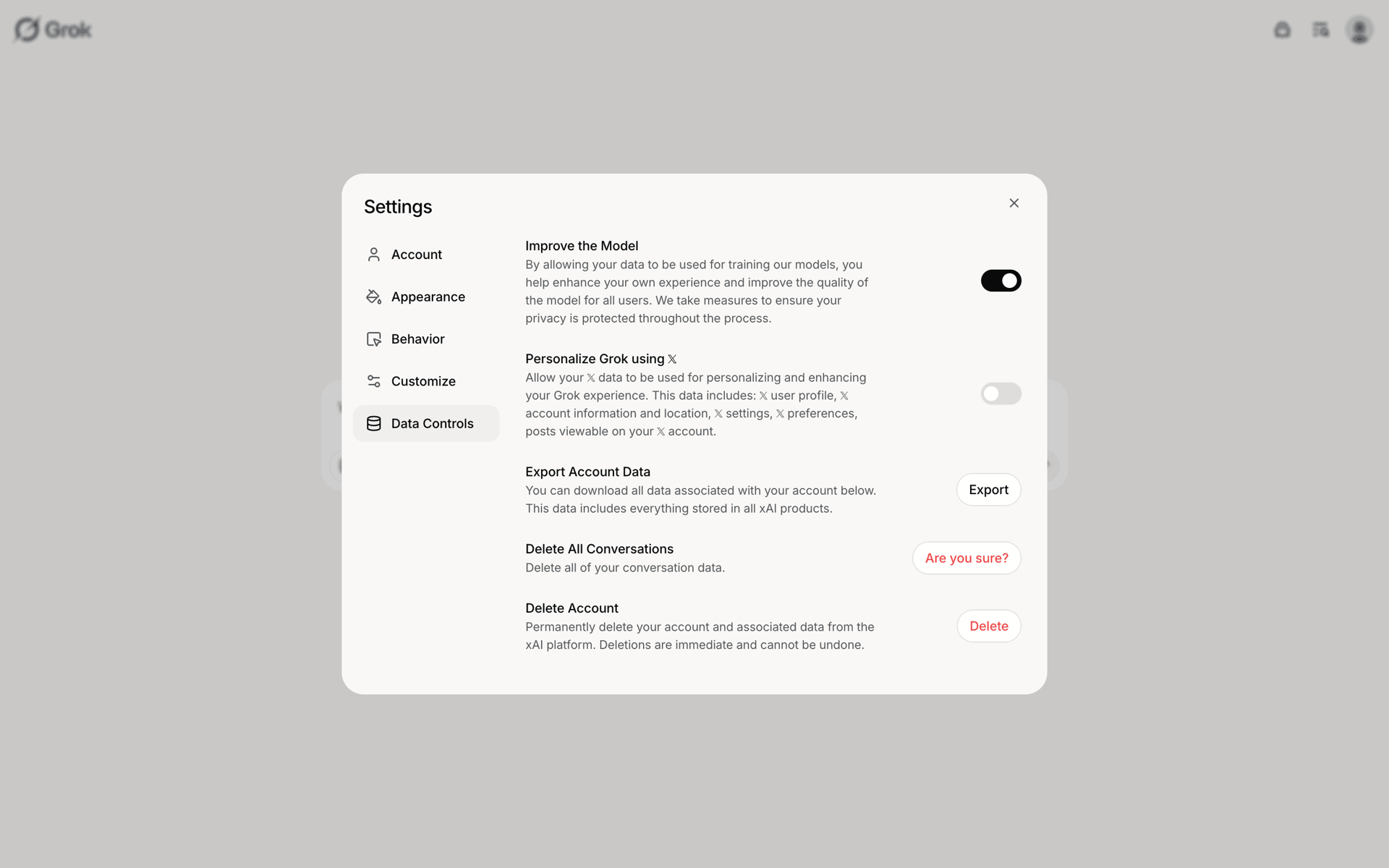 Grok Web AI interface screenshot 17