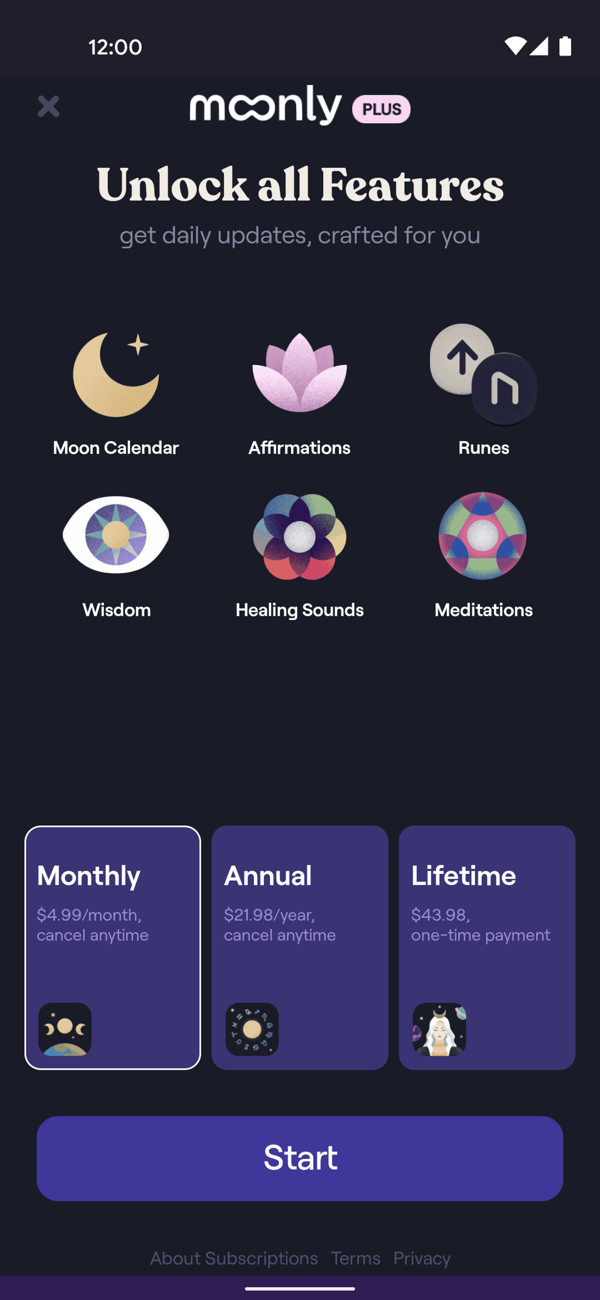 Moonly Android Lifestyle interface screenshot 23