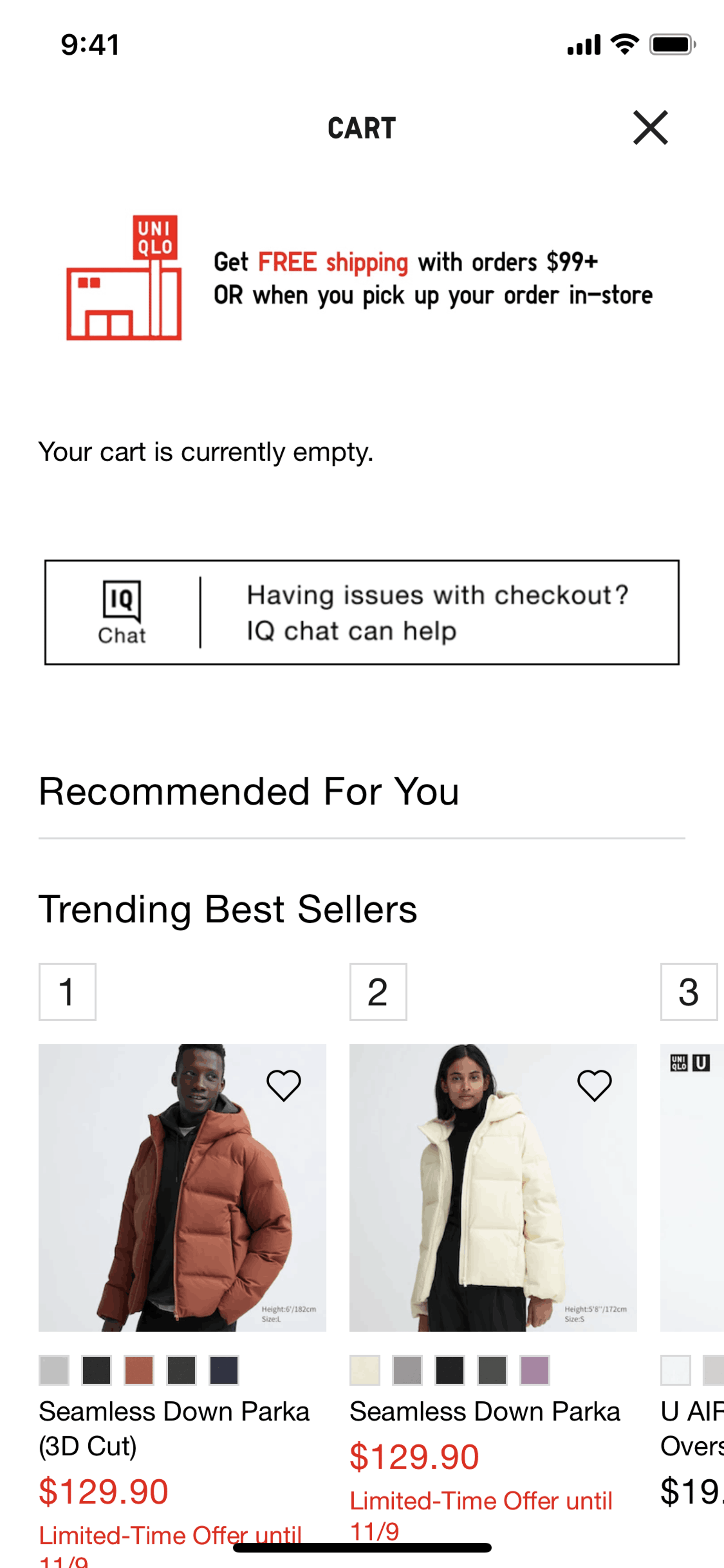 UNIQLO iOS Shopping interface screenshot 9