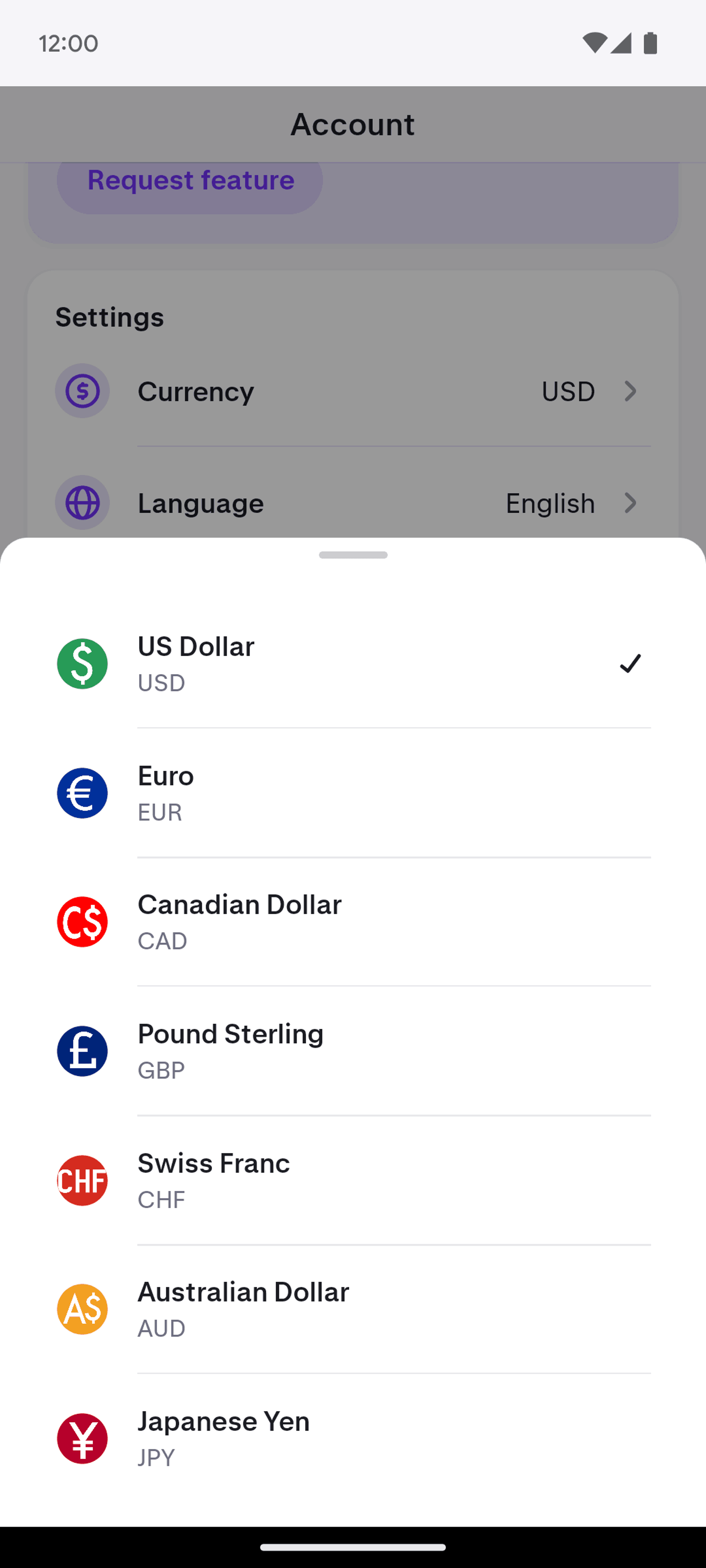 Kraken Android Finance interface screenshot 13