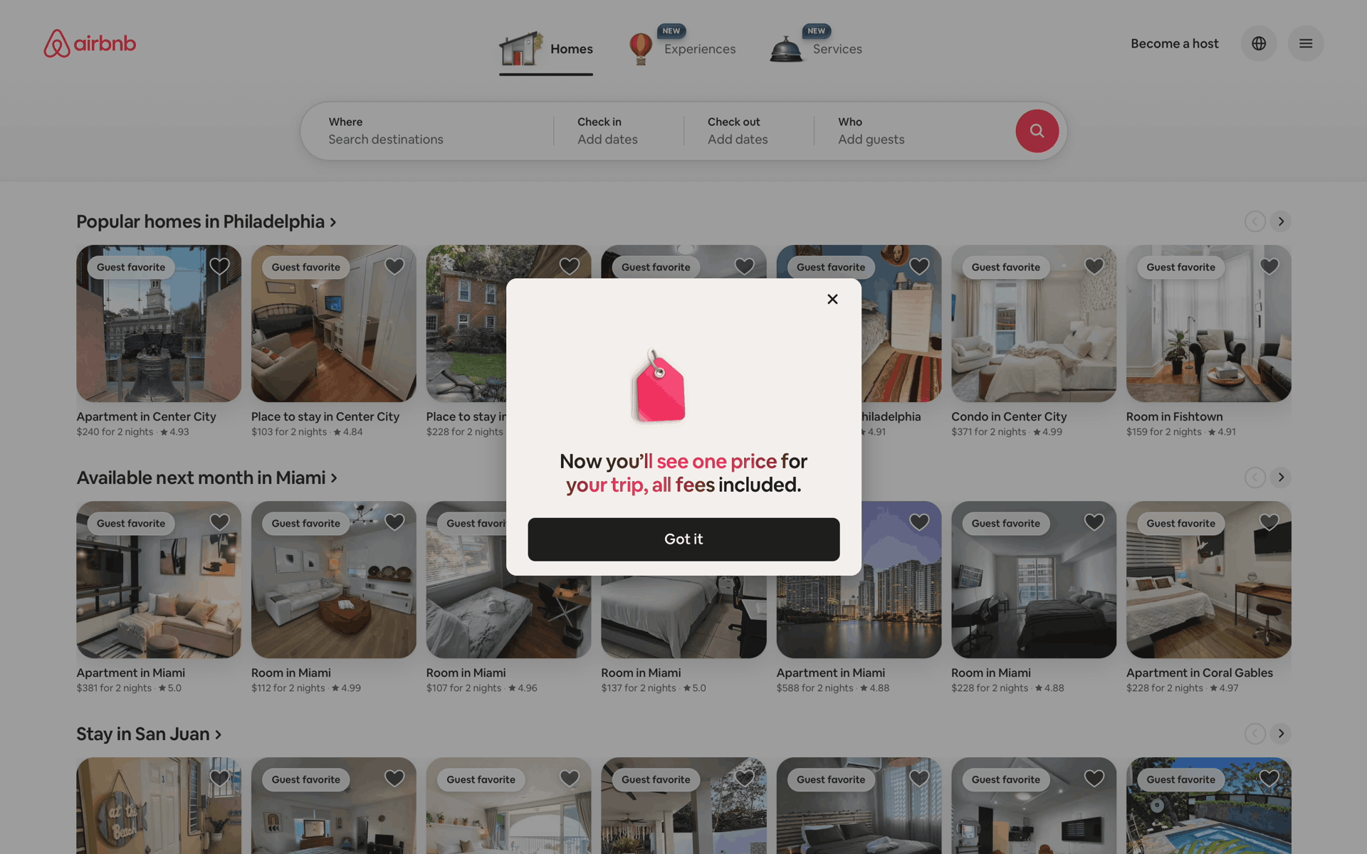 Onboarding on Airbnb (web) screen 2