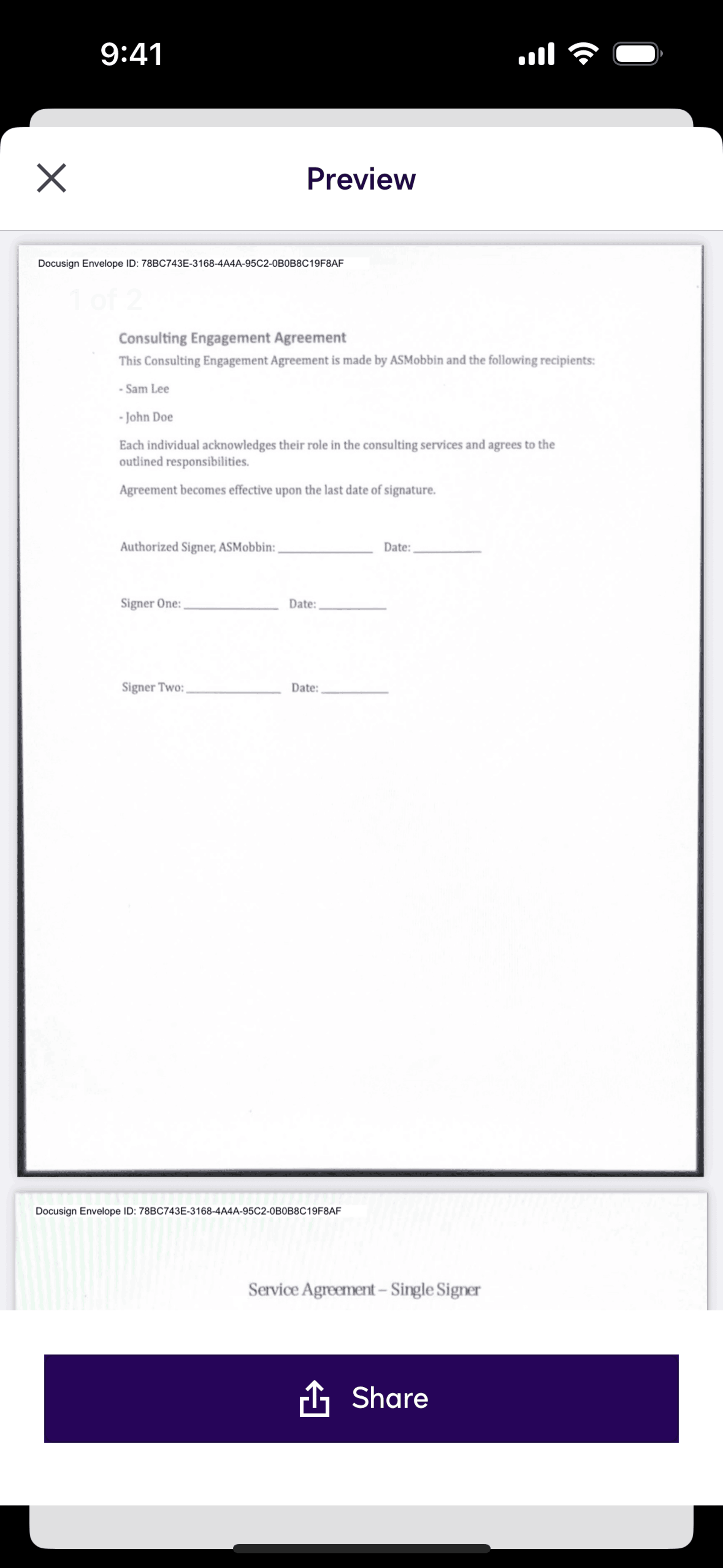 Docusign iOS Productivity interface screenshot 13