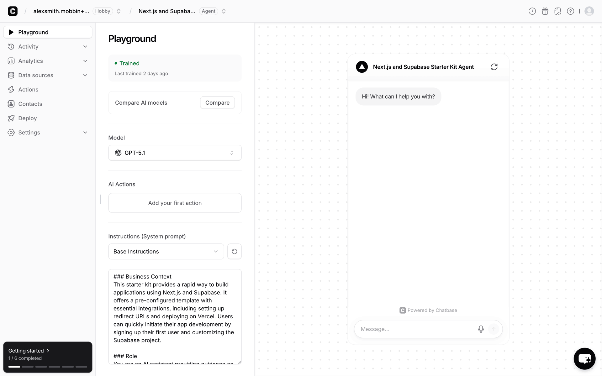 Chatbase Web Business interface screenshot 4