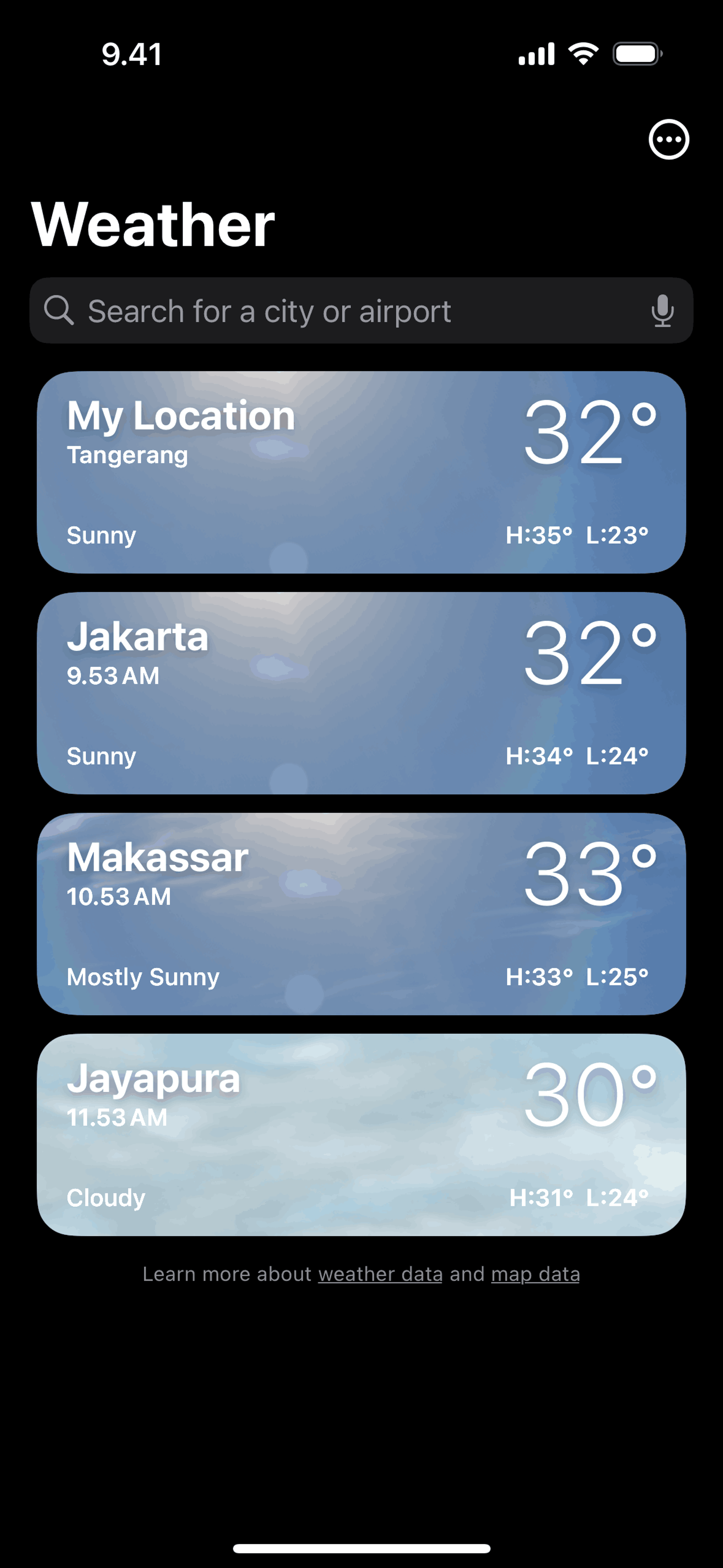 Weather iOS Lifestyle interface screenshot 21