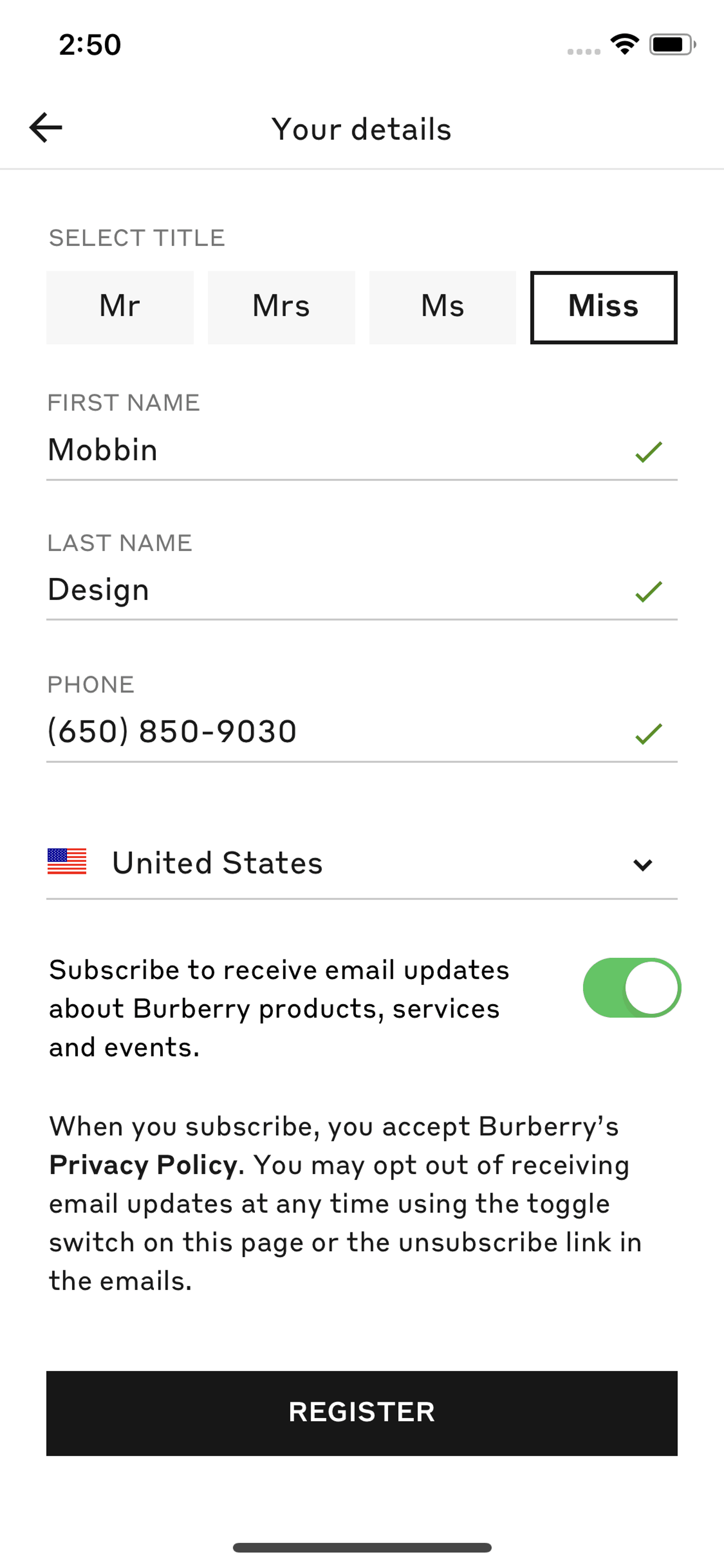Burberry iOS Shopping interface screenshot 8
