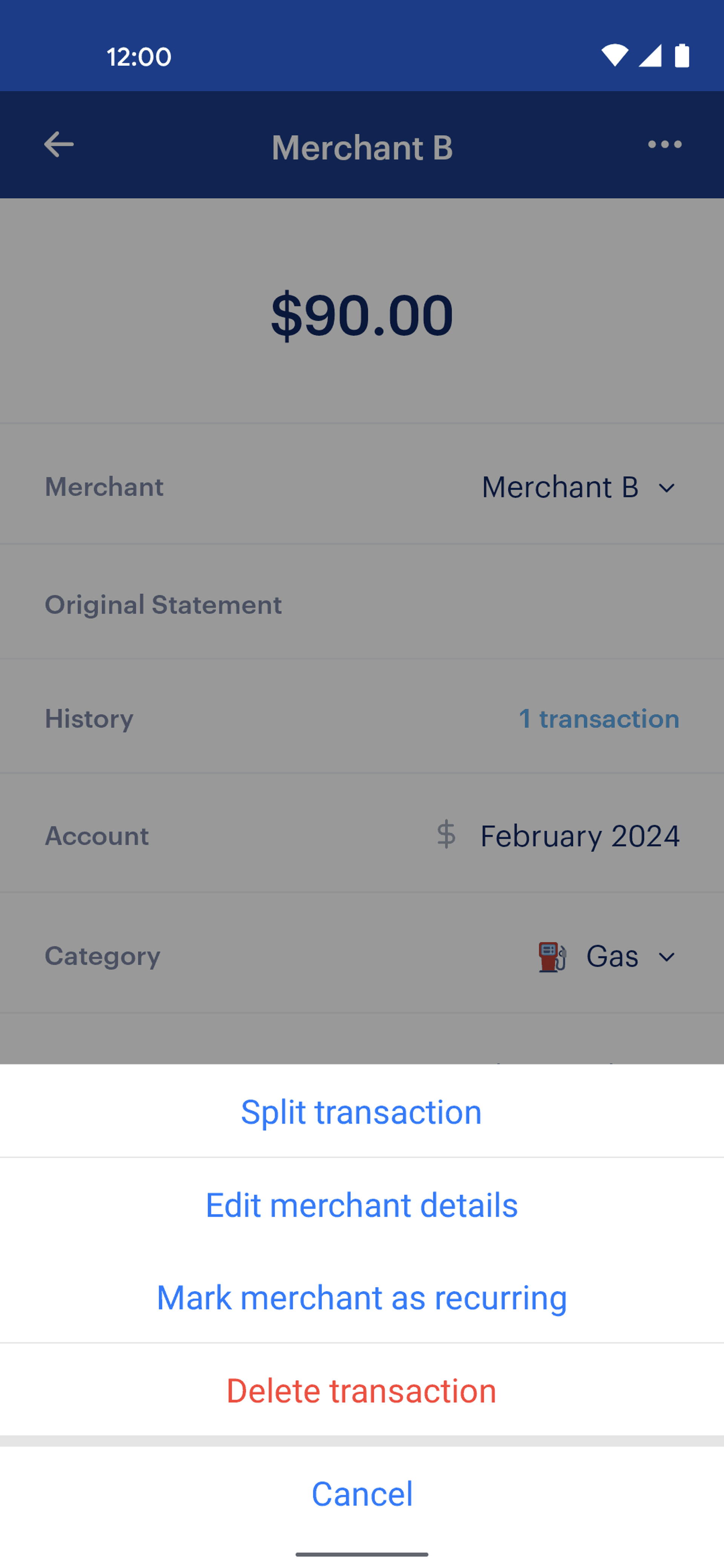 Monarch Android Finance interface screenshot 20